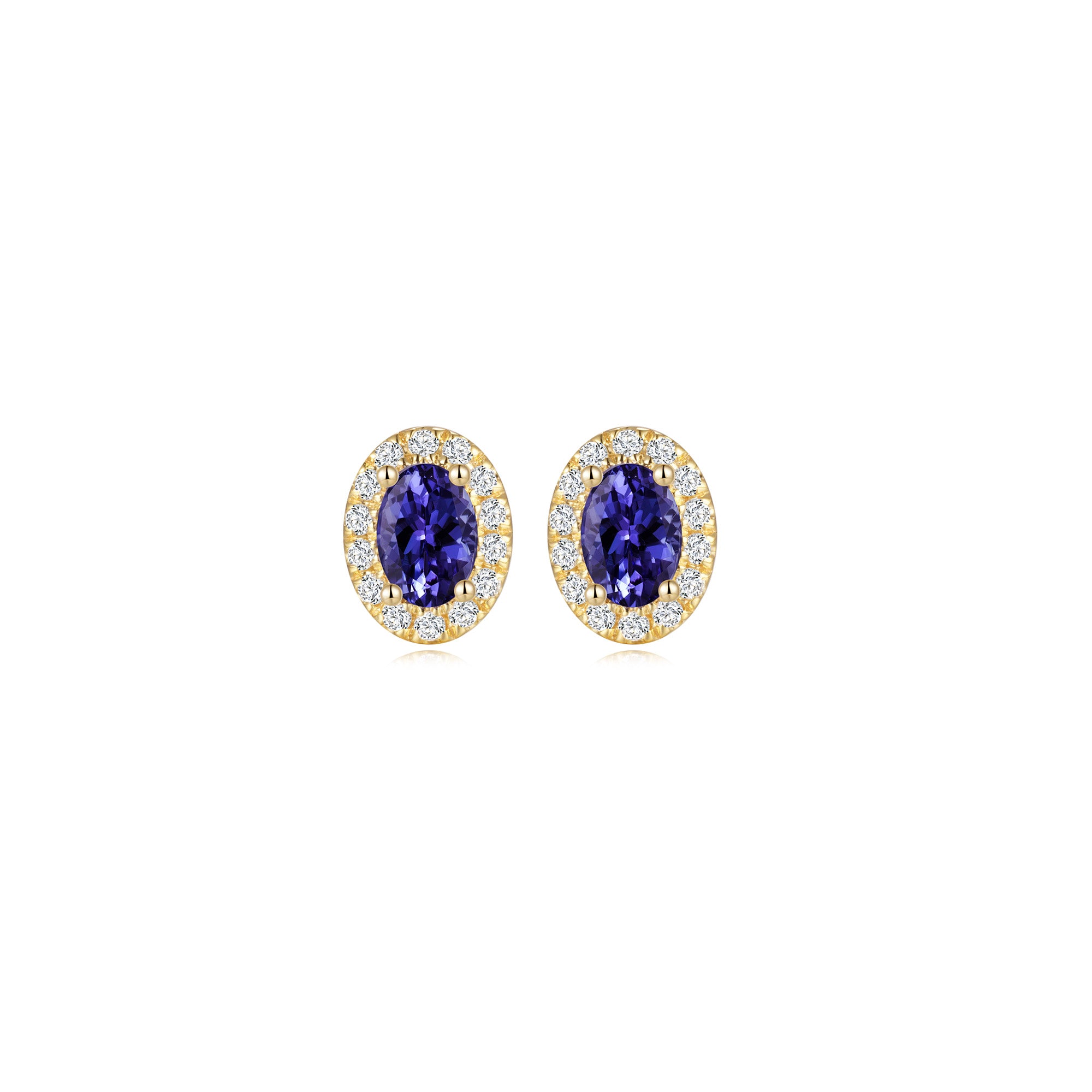 Tanzanite Oval Halo Earrings