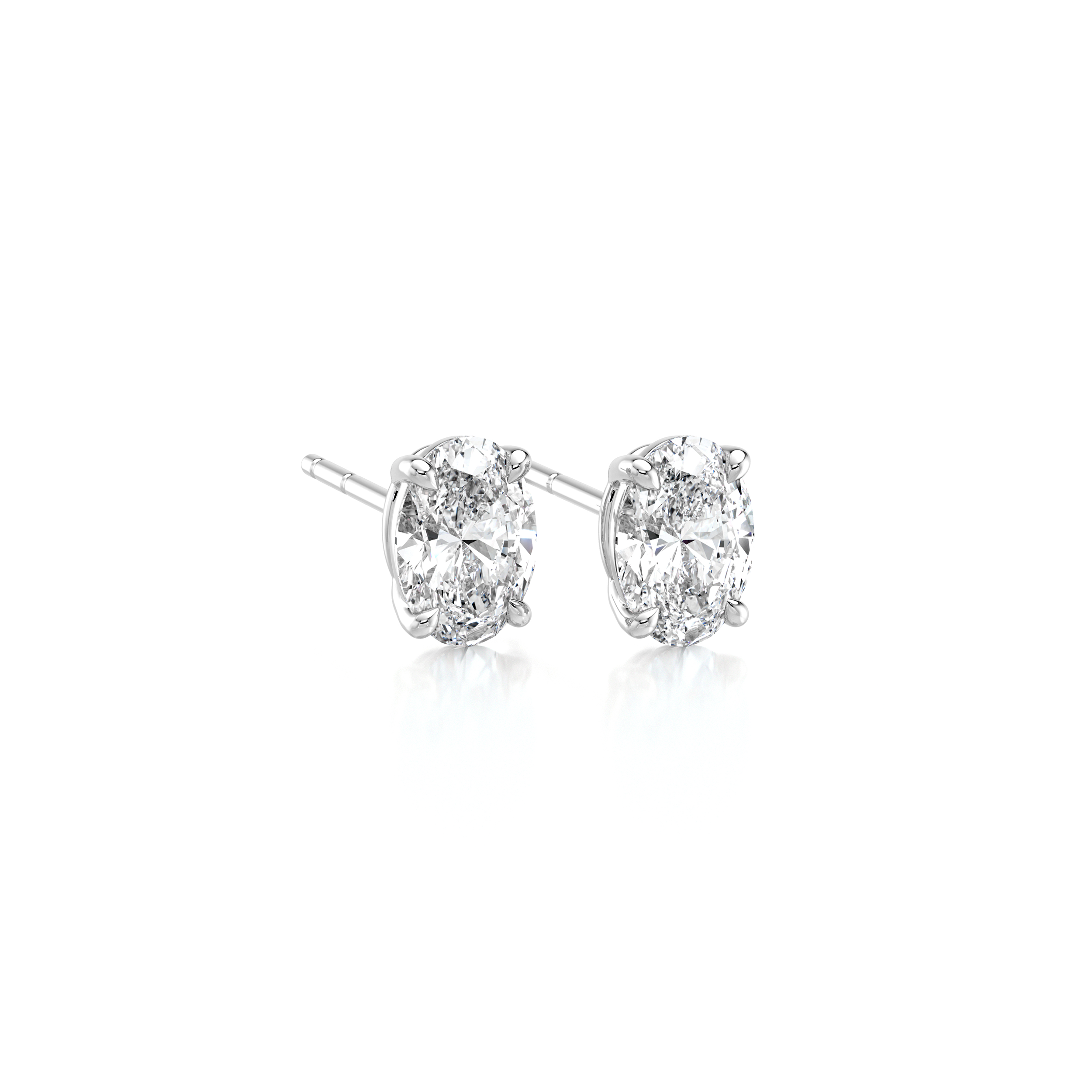 Oval Diamond Solitaire Earrings