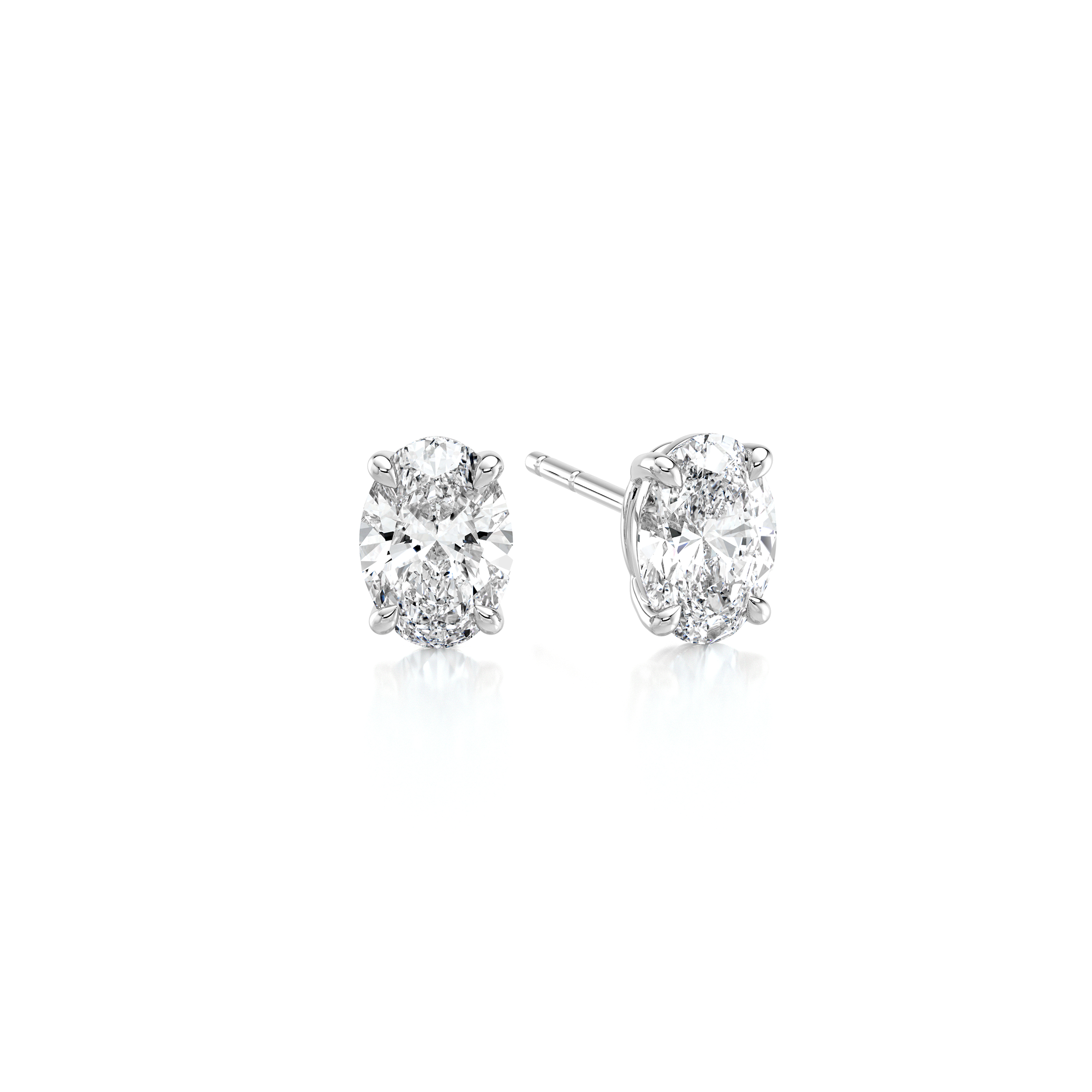 Oval Diamond Solitaire Earrings