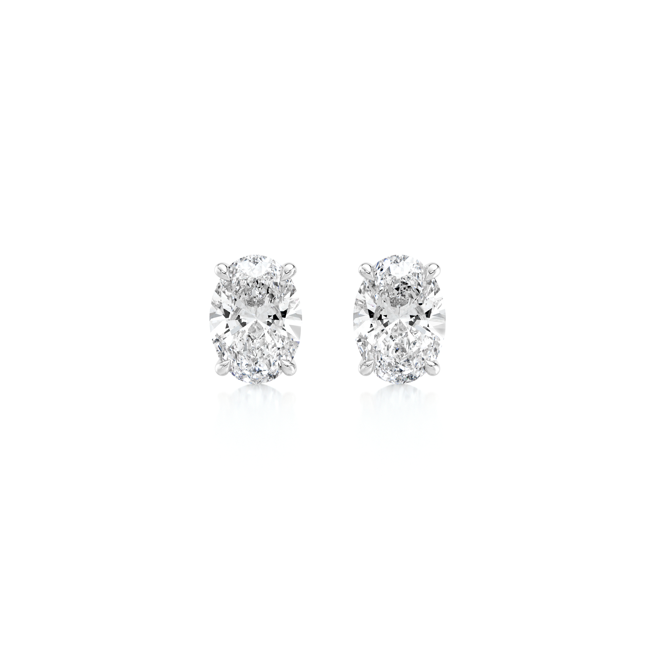 Oval Diamond Solitaire Earrings