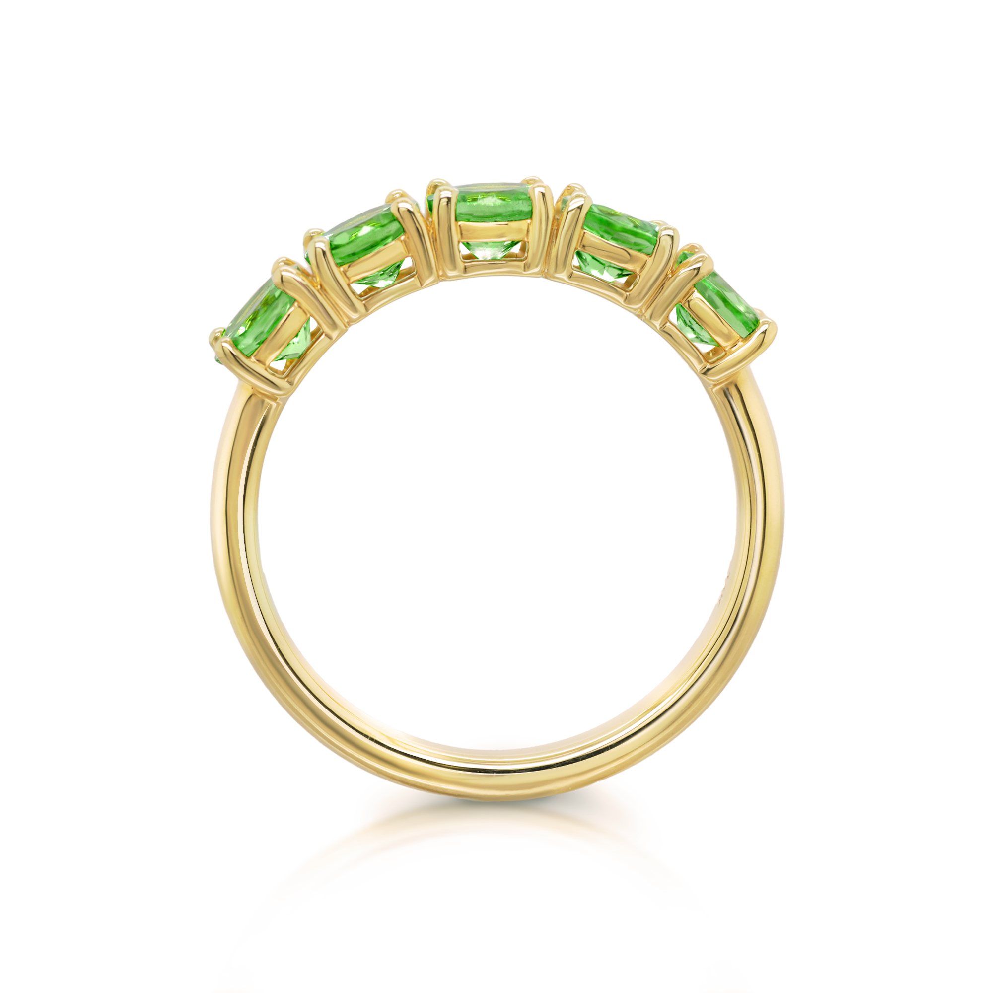 Half Eternity Tsavorite Ring