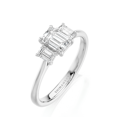 Emerald Diamond Trilogy Ring