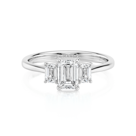 Emerald Diamond Trilogy Ring