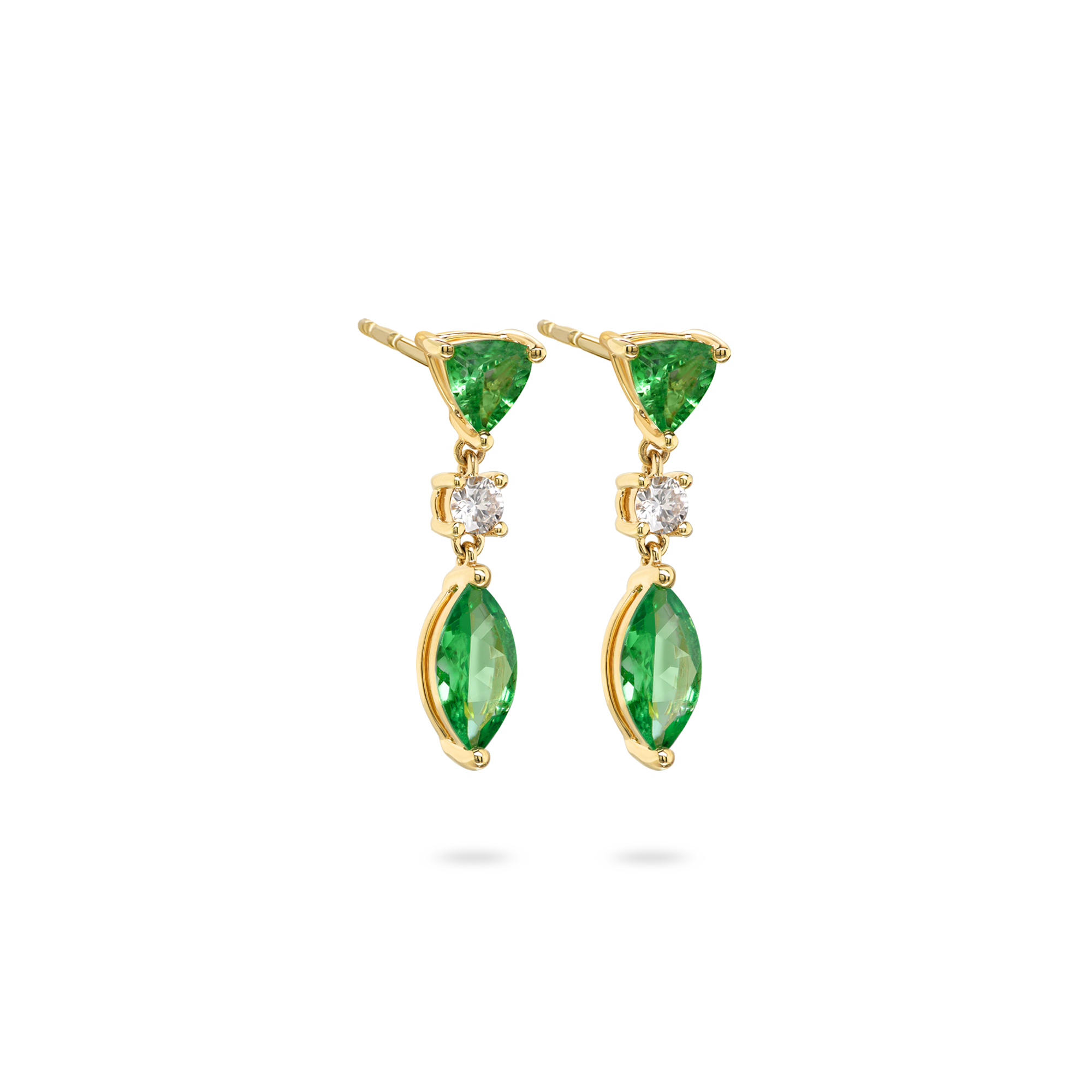 Tsavorite & Diamond Drop Earrings