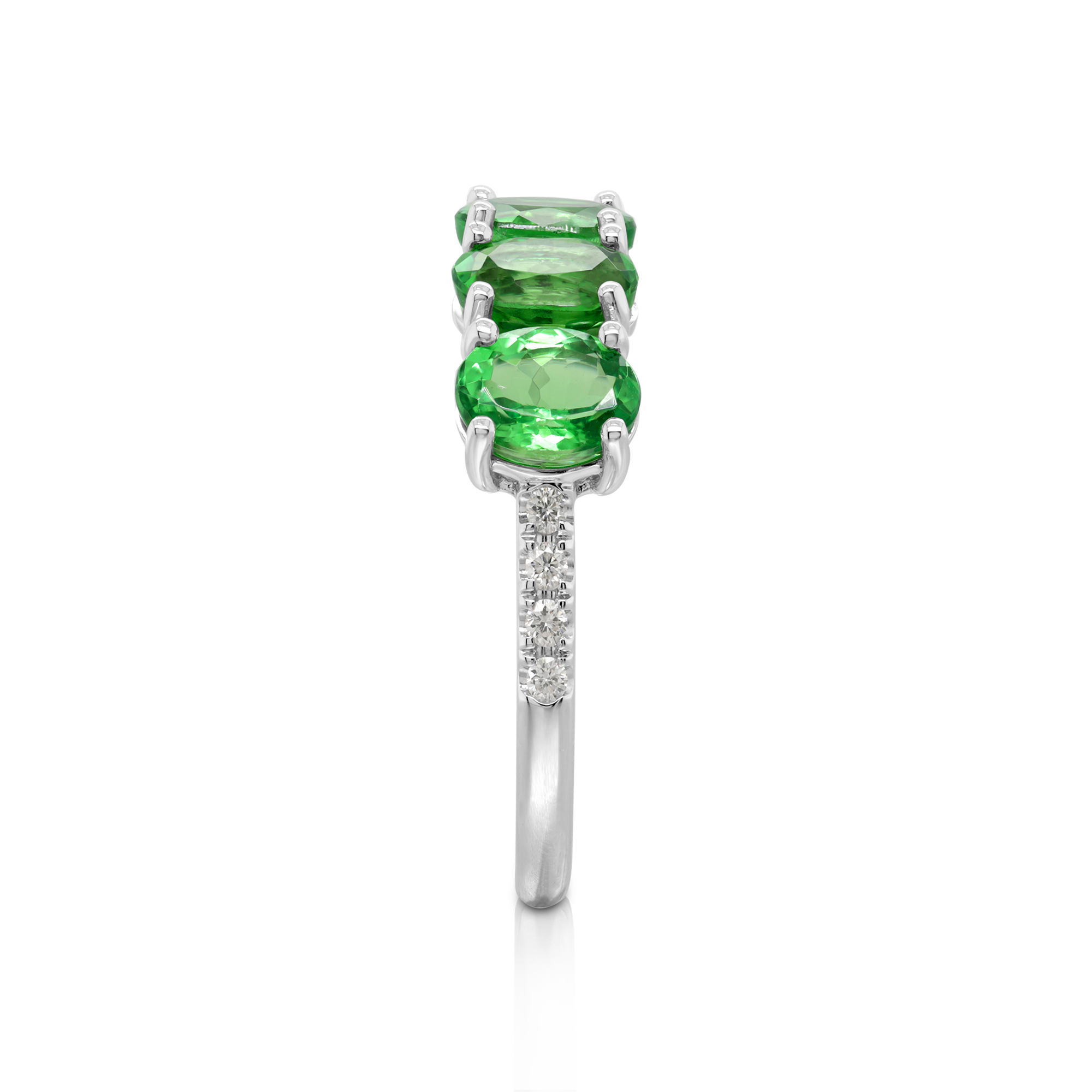 Half Eternity Tsavorite & Diamond Ring