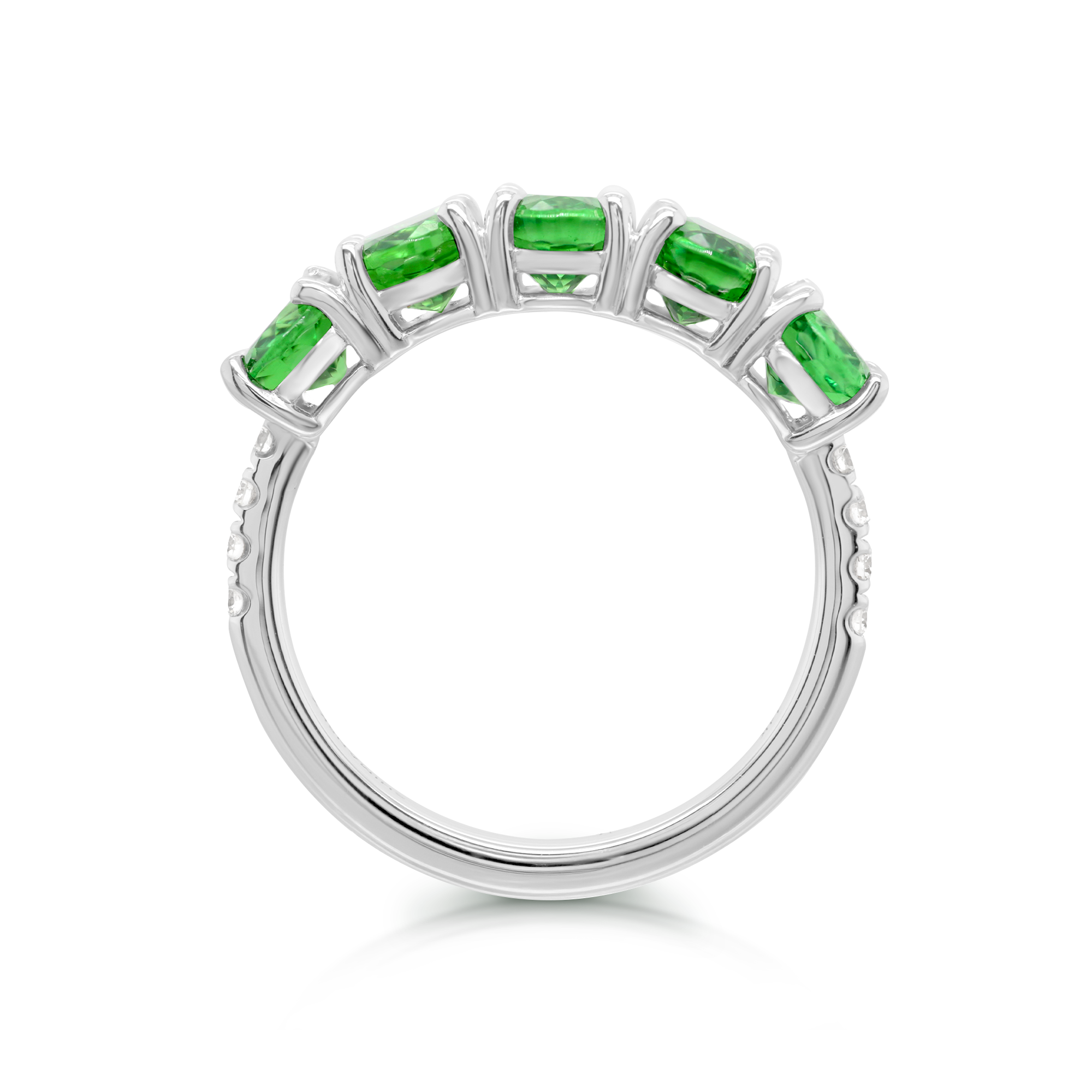 Half Eternity Tsavorite & Diamond Ring