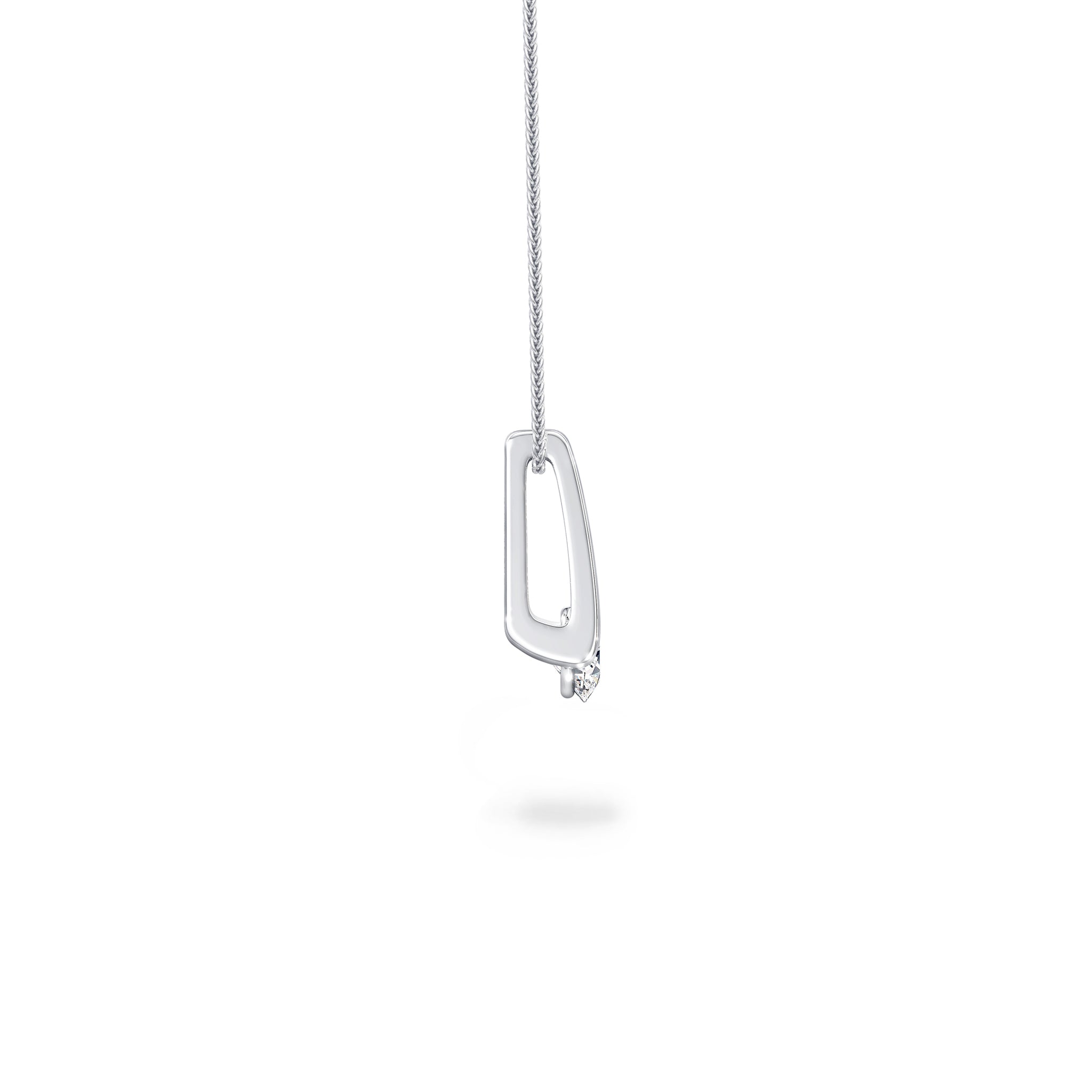 Millennium 0.30 Carat Diamond Pendant in 18K White Gold Side View