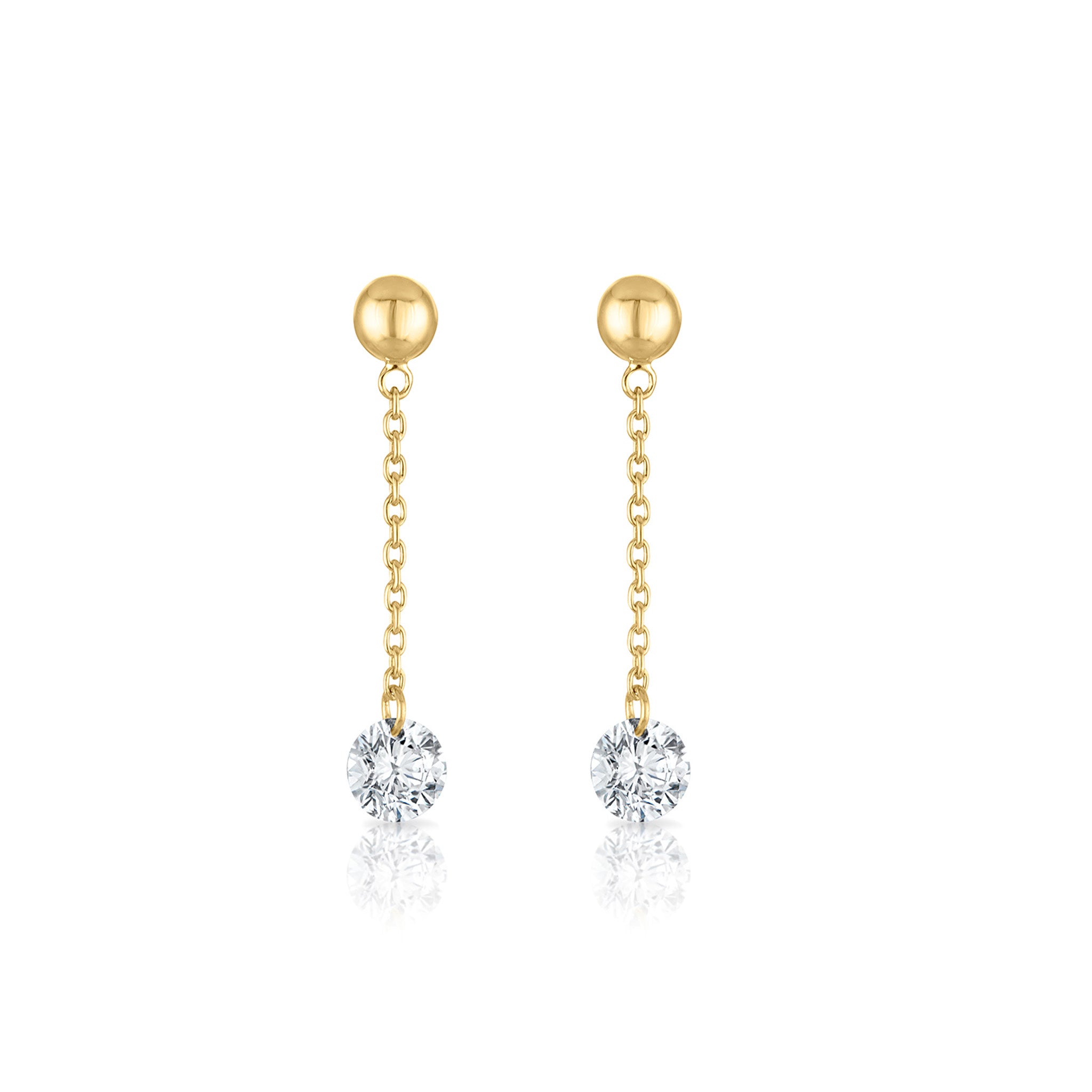 Frameless Diamond Drop Earrings