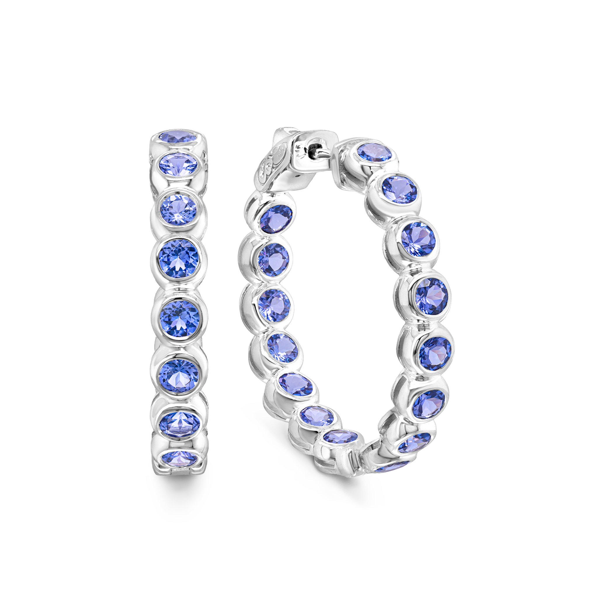 Tanzanite Hoop Earrings