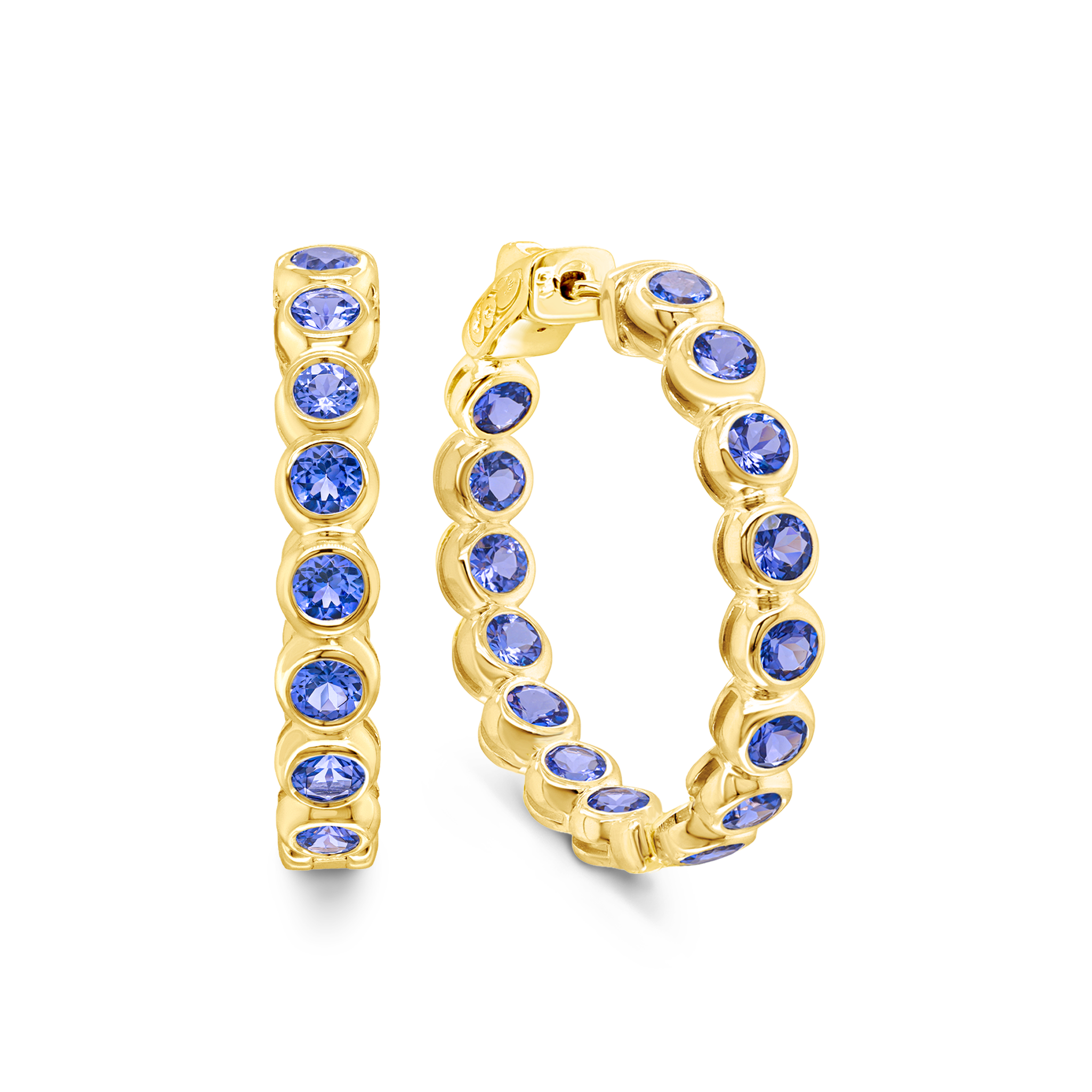 Tanzanite Hoop Earrings