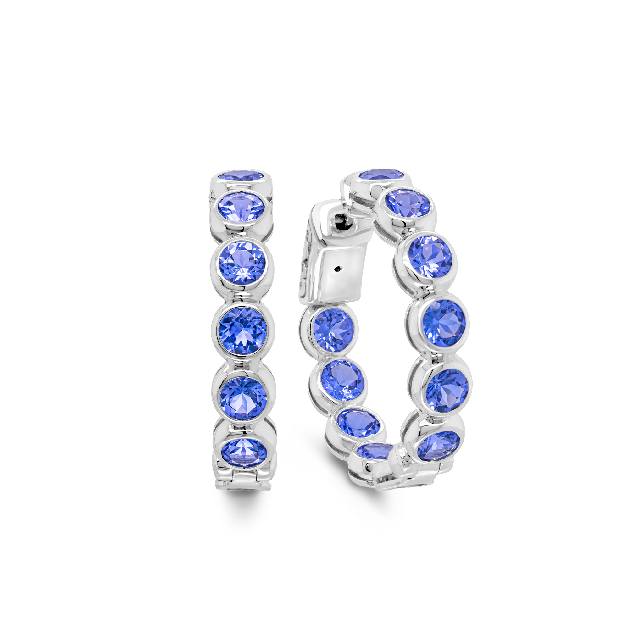 Tanzanite Hoop Earrings