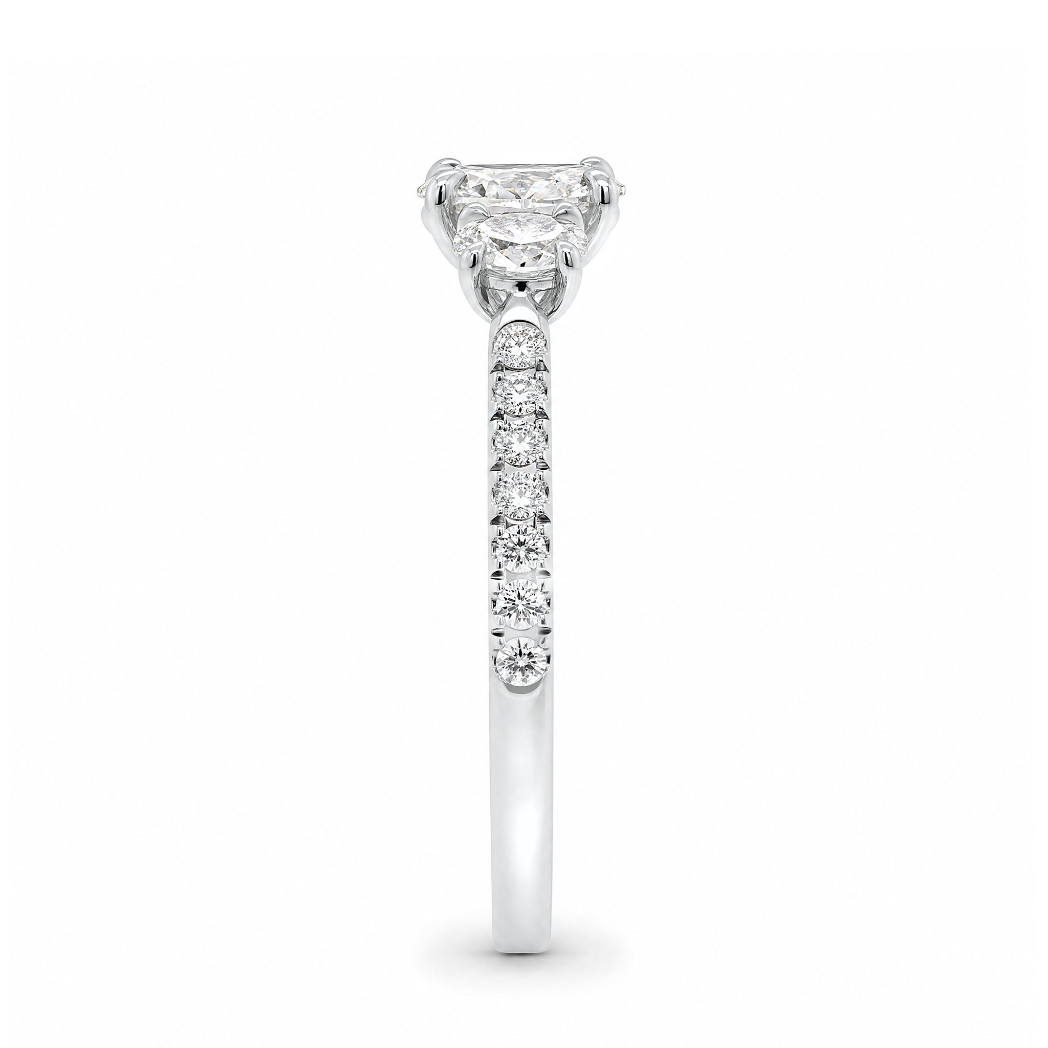 Oval Diamond Trilogy Microset Ring