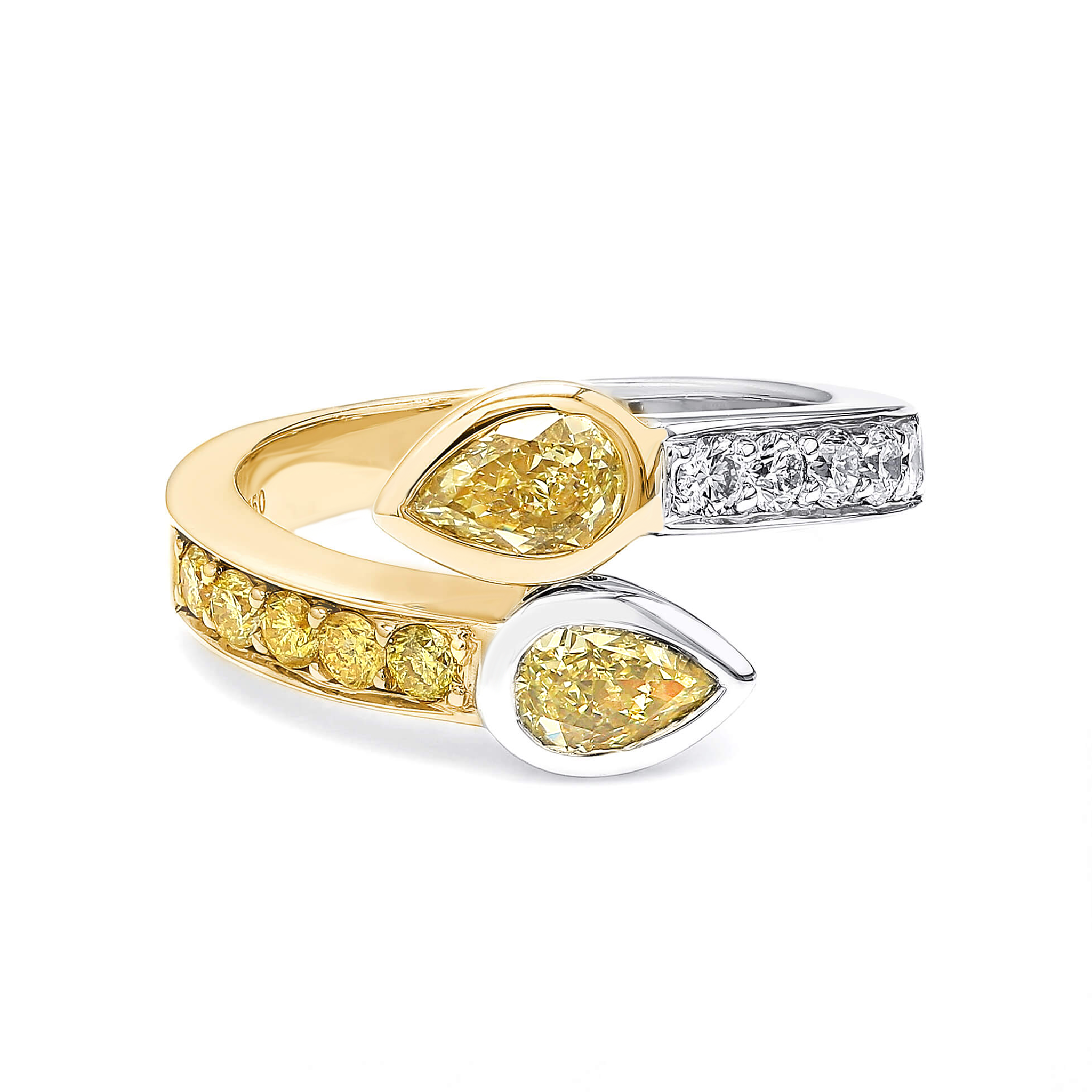 Pear Fancy Yellow Overlap Ring