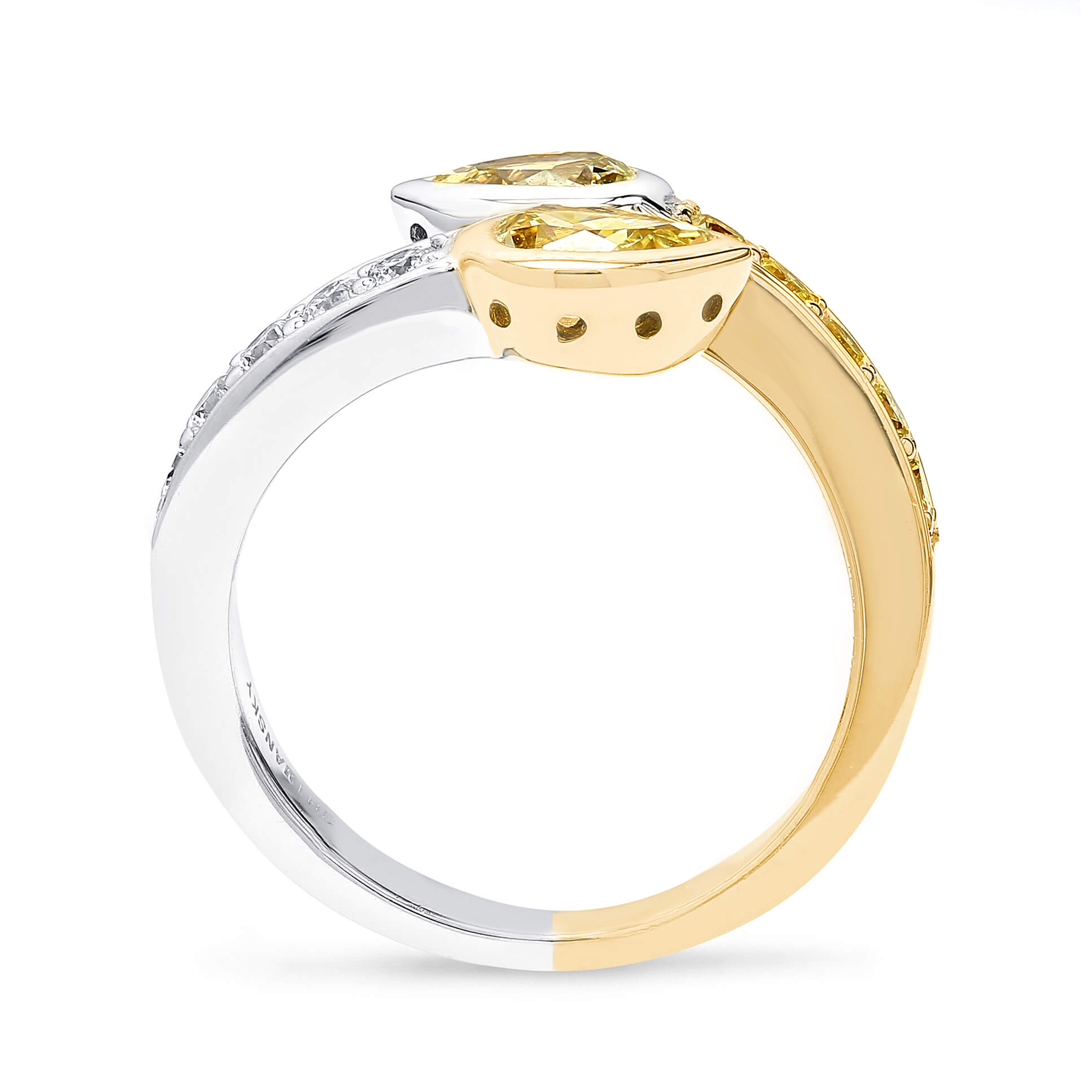 Pear Fancy Yellow Overlap Ring