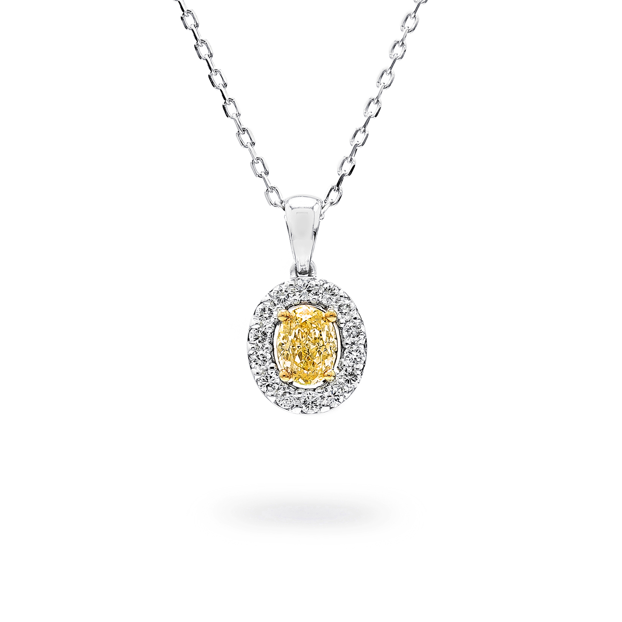Fancy Yellow Halo Pendant