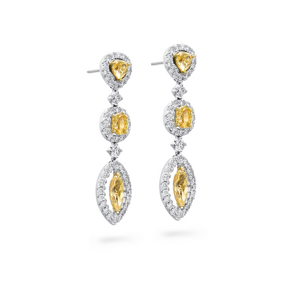 Fancy Yellow Diamond Dress Earrings