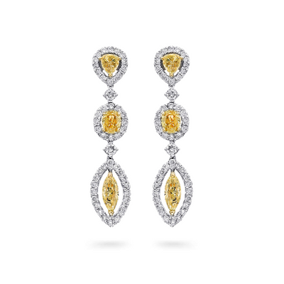 Fancy Yellow Diamond Dress Earrings