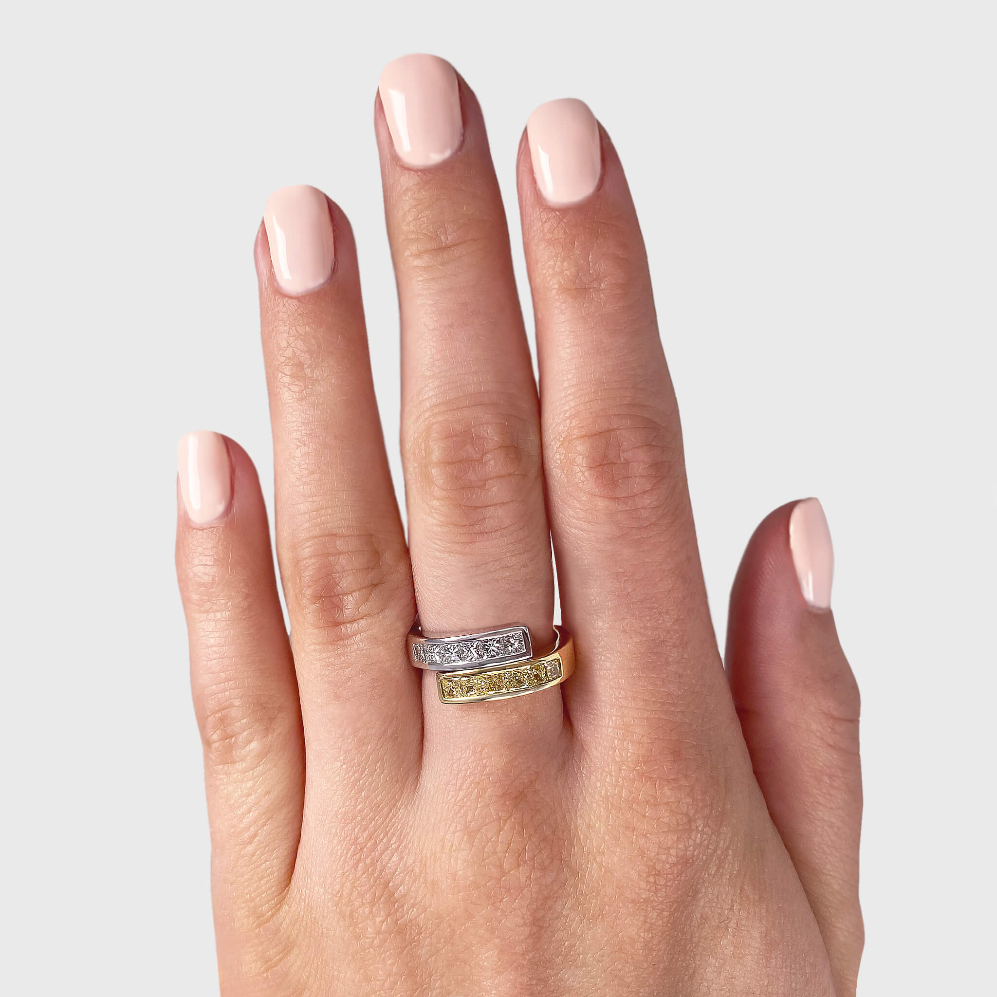 Fancy Yellow Overlap Ring