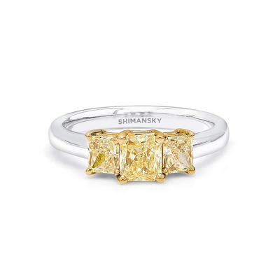 Anel trilogia amarelo chique