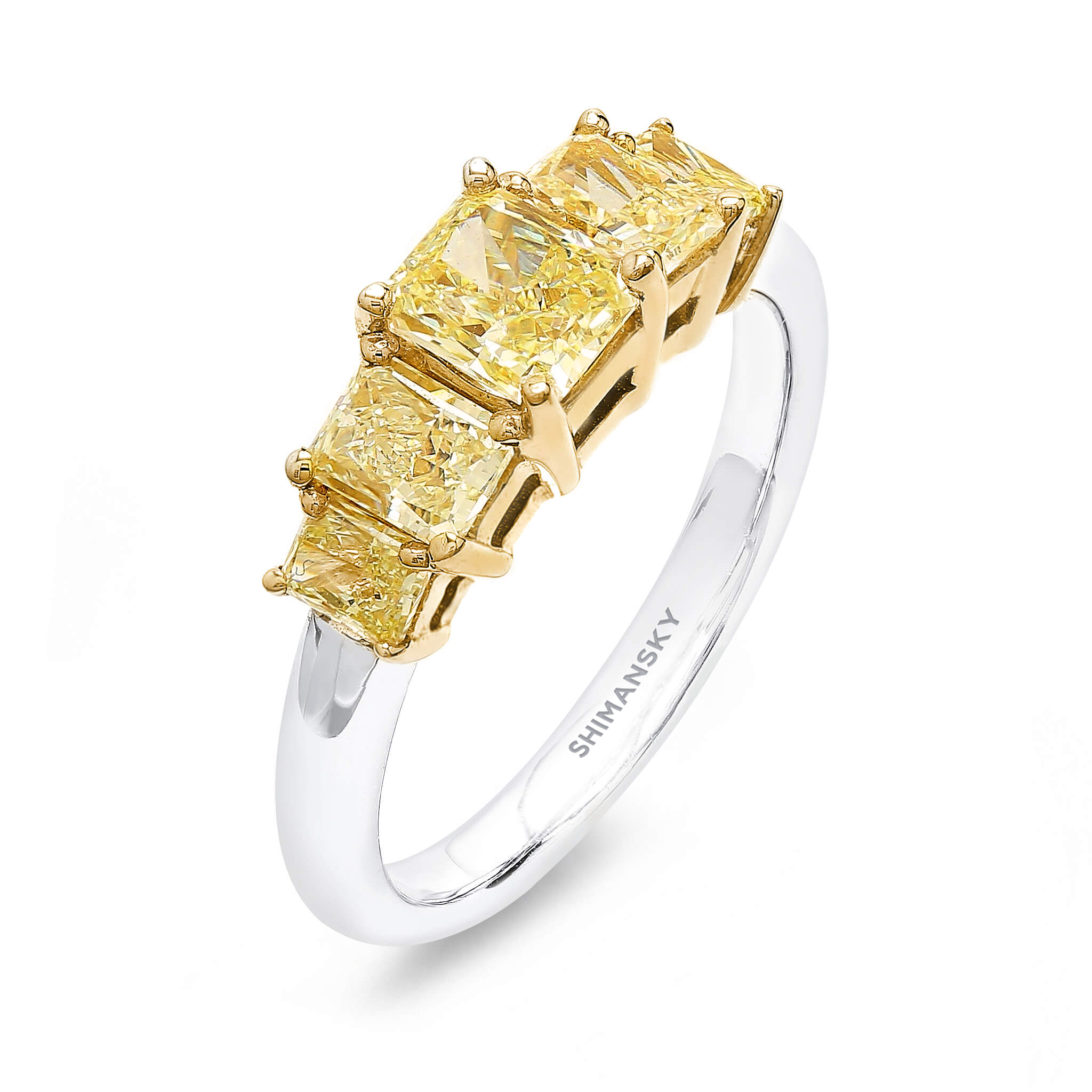 Fancy Yellow 5 Stone Ring