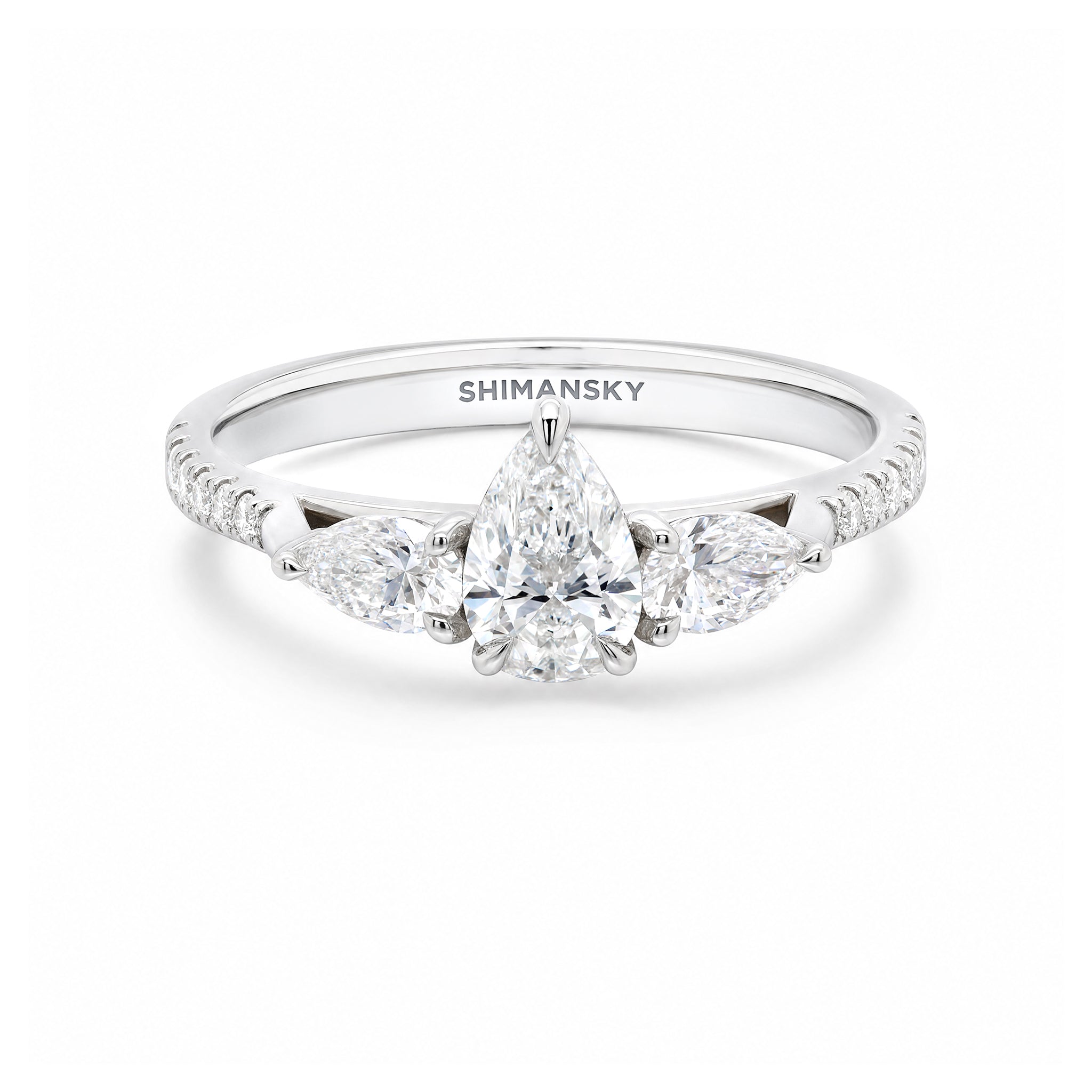Pear Diamond Trilogy Microset Ring