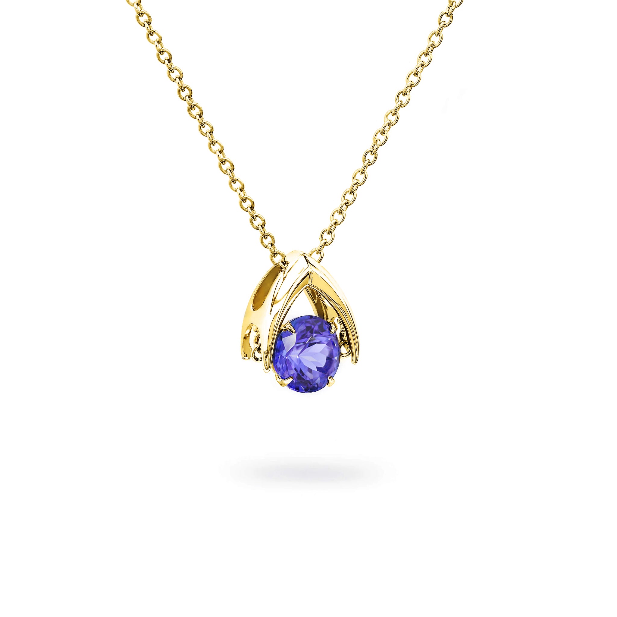 Shimansky 1ct Dancing Tanzanite Pendant 14K Yellow Gold 3D View