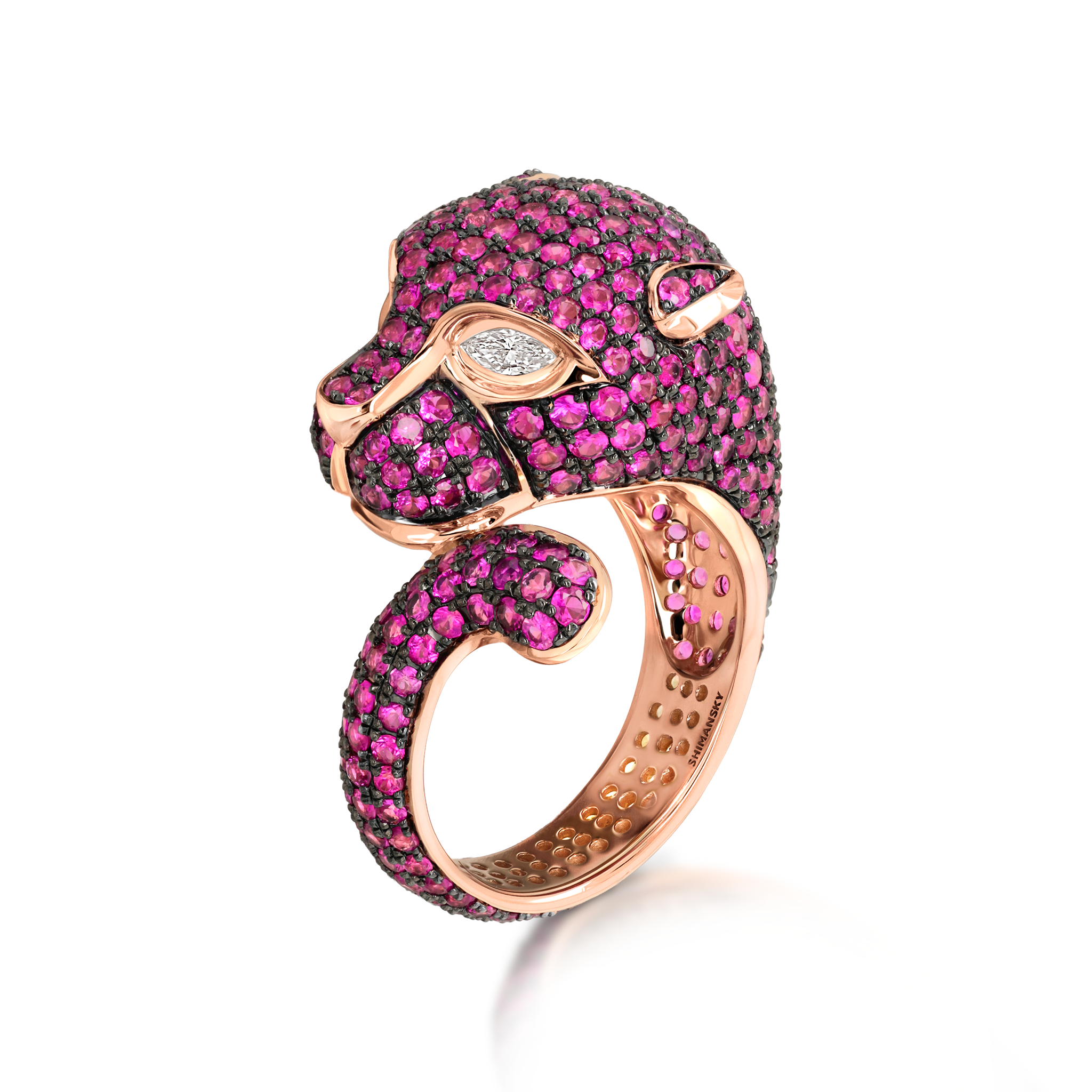 Pink Sapphire Panther Ring