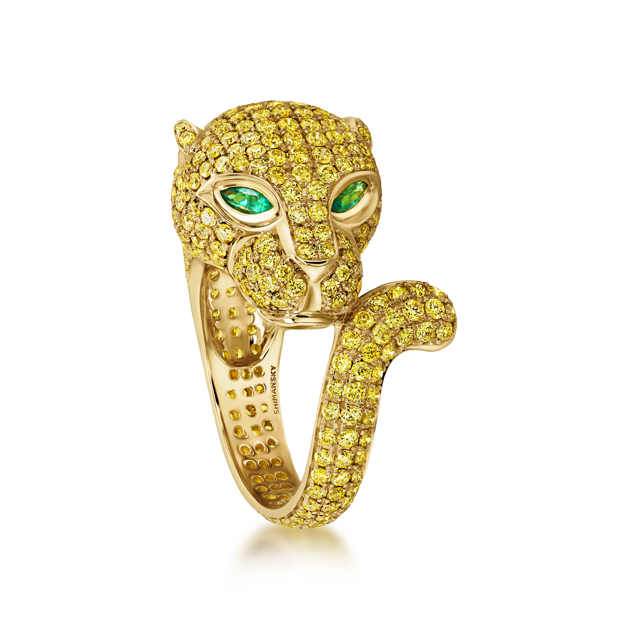 Yellow Diamond Panther Ring
