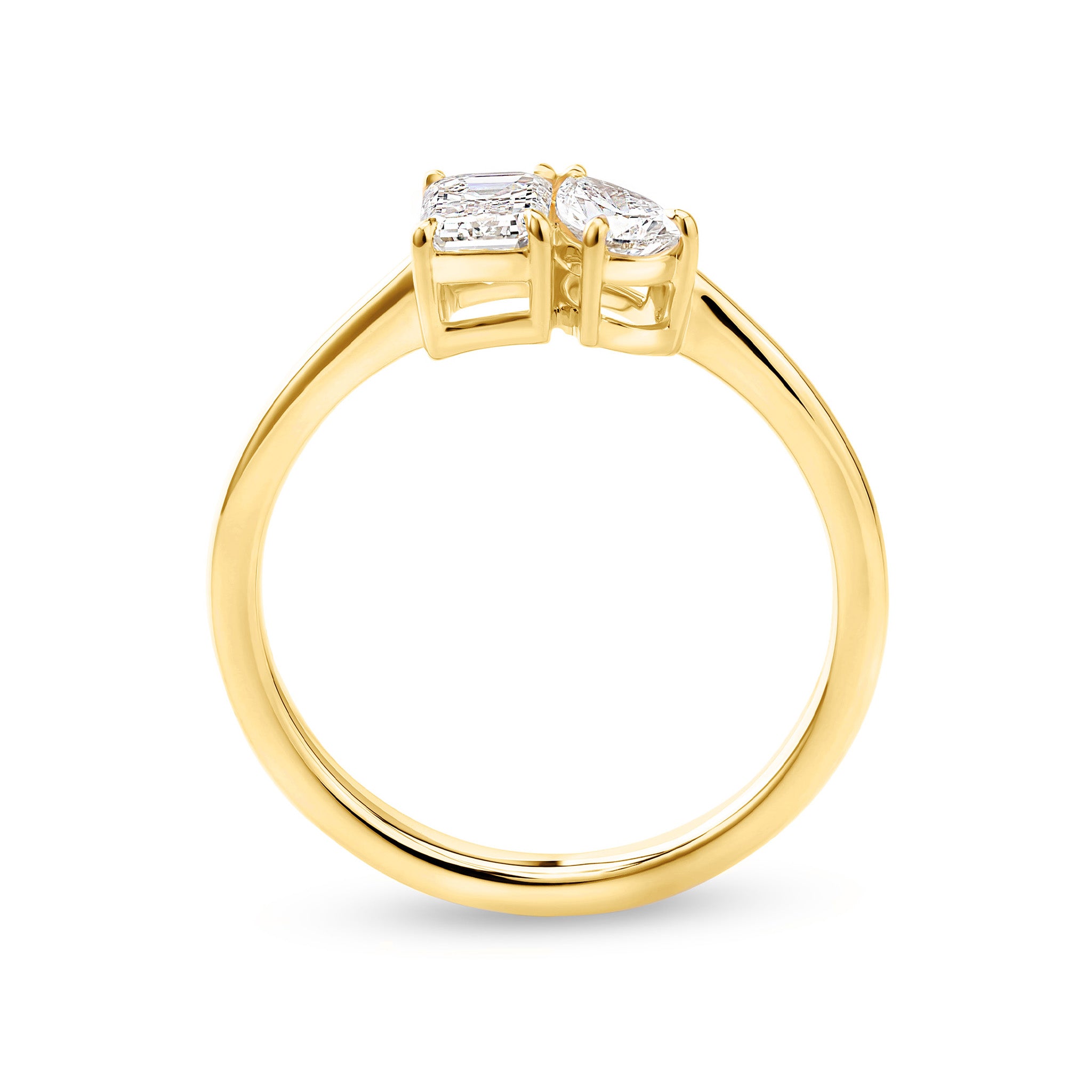 Shimansky 0.5 TCW Toi et Moi Diamond Ring 14K Yellow Gold Side View