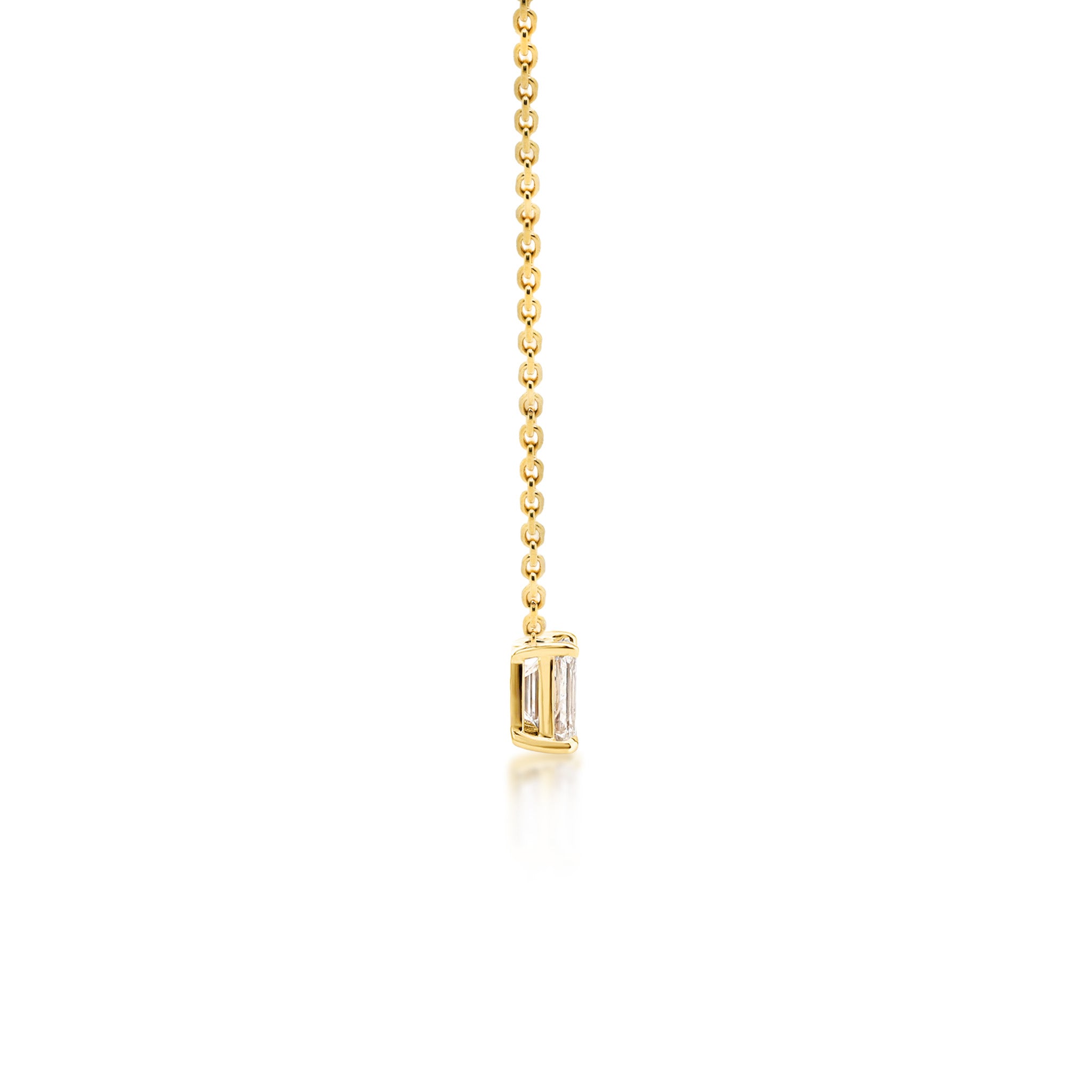 Shimansky 0.5 TCW Toi et Moi Diamond Necklace 14K Yellow Gold Side View
