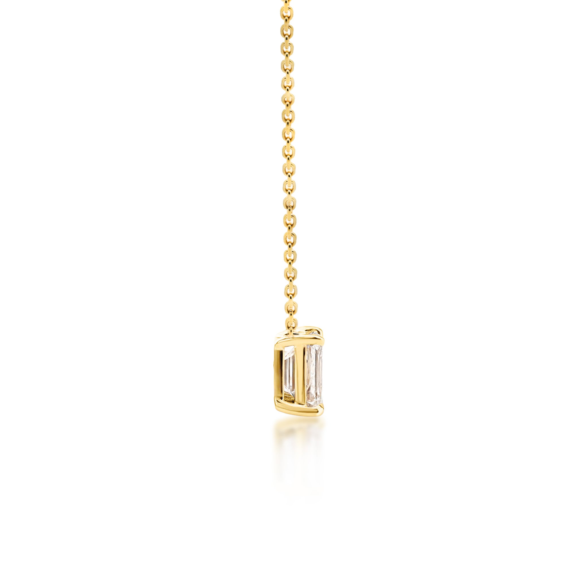 Shimansky 1 TCW Toi et Moi Diamond Necklace 14K Yellow Gold Side View