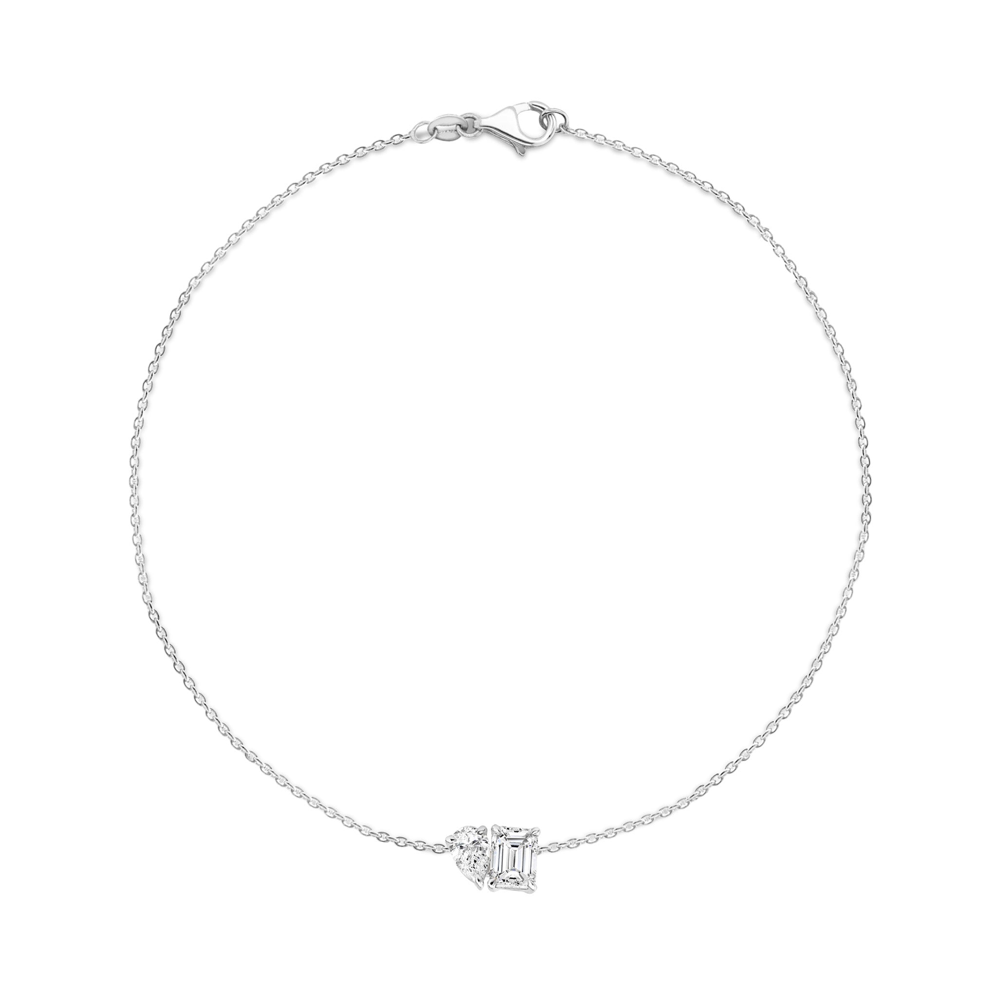 Shimansky 0.5 TCW Toi et Moi Diamond Bracelet 14K White Gold