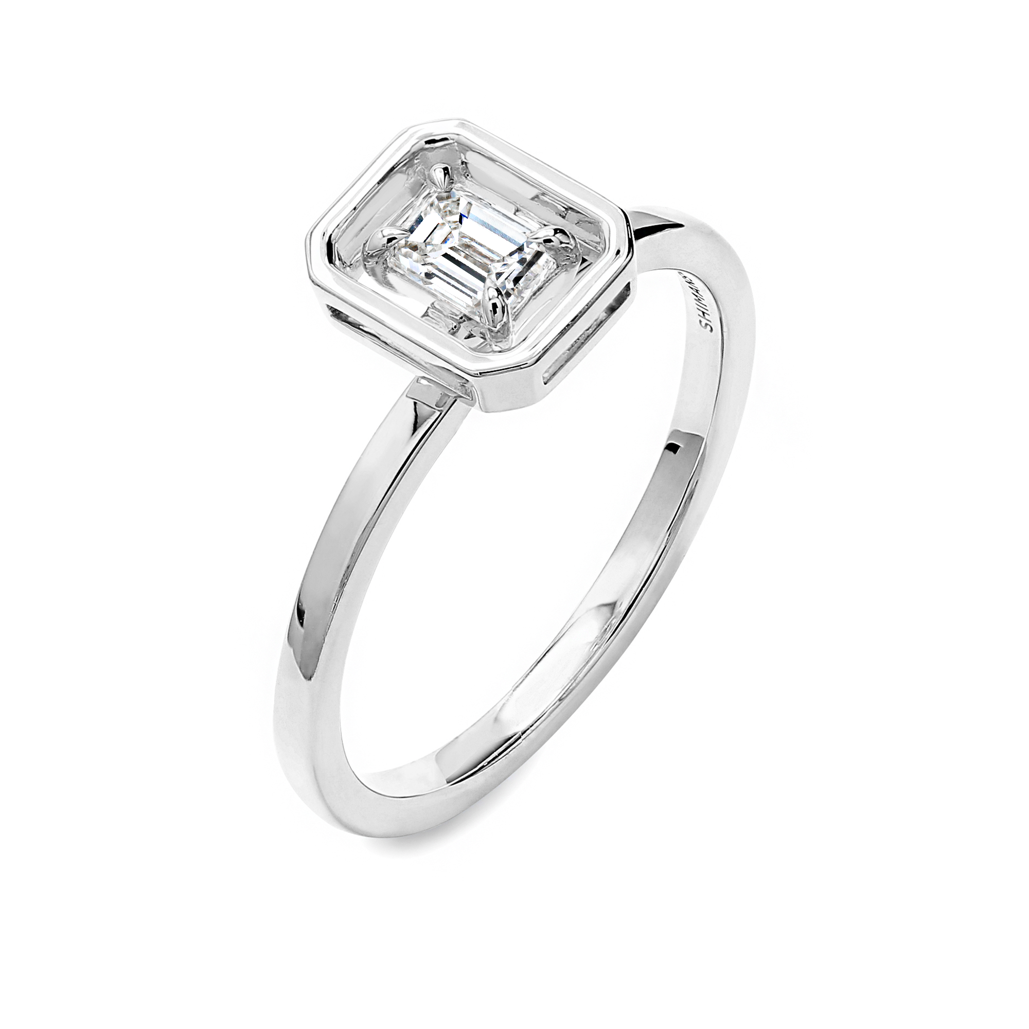 Saturn Emerald Diamond Solitaire Ring