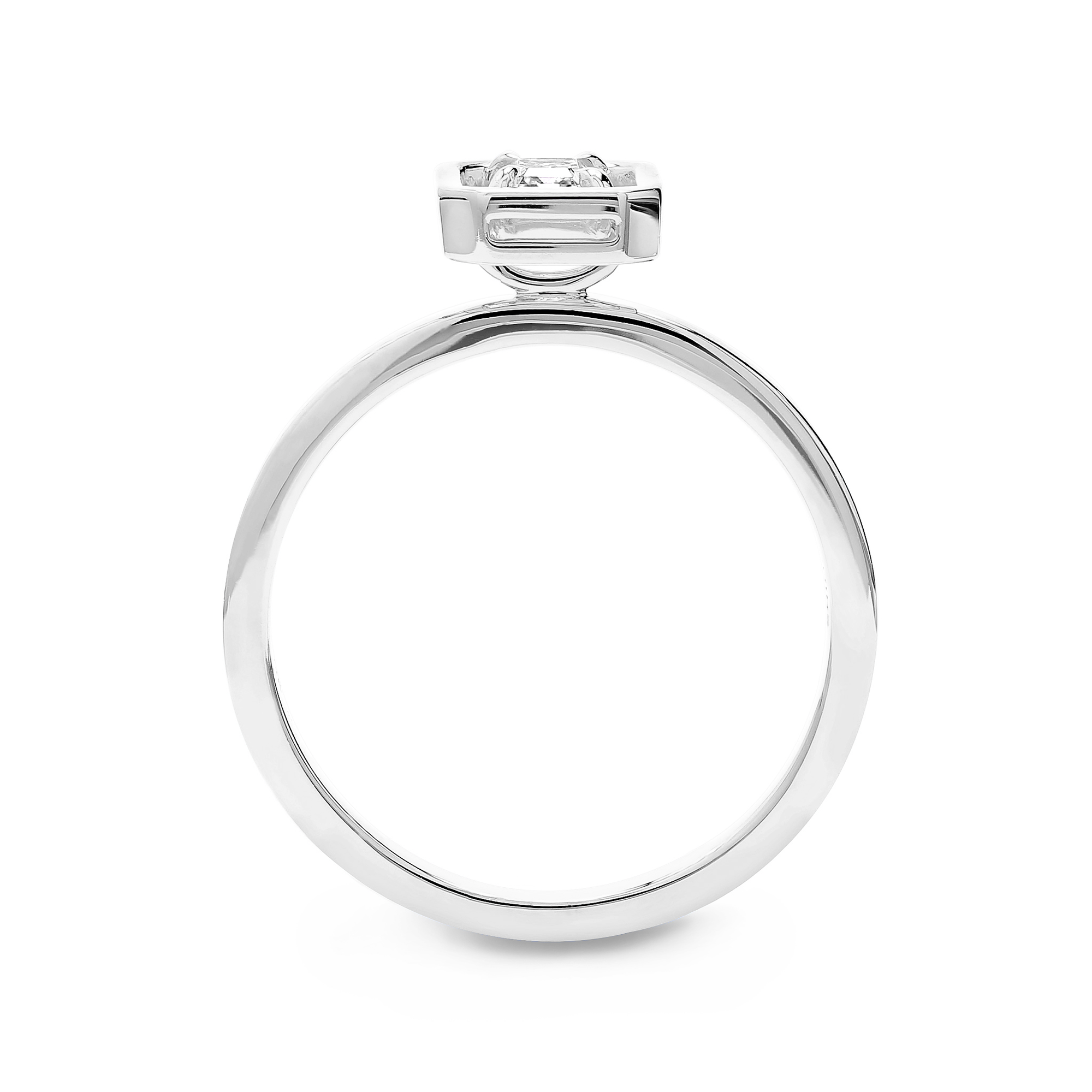 Saturn Emerald Diamond Solitaire Ring