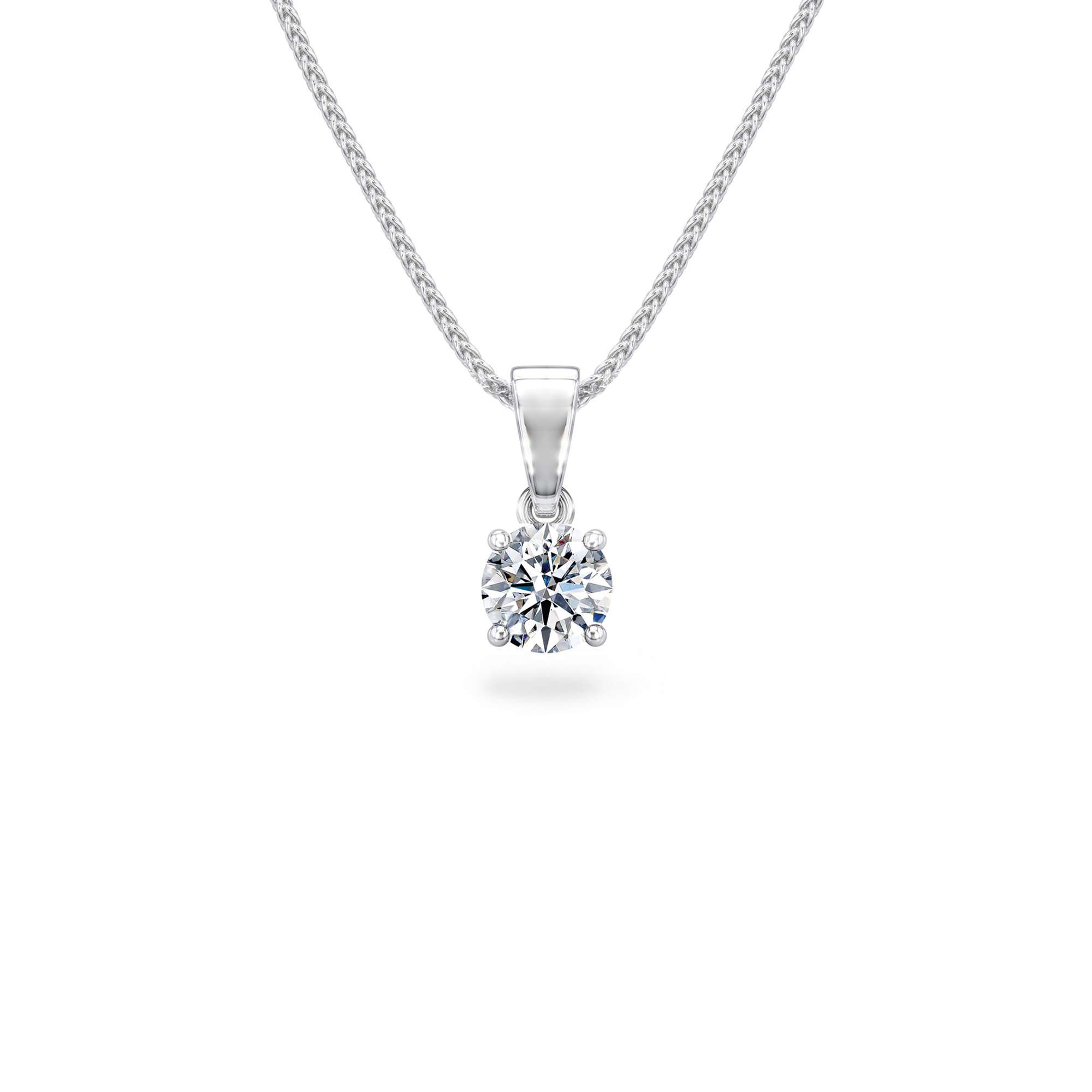 Solitaire Diamond Eight Hearts Pendant