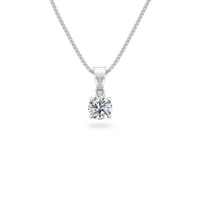Solitaire Diamond Eight Hearts Pendant