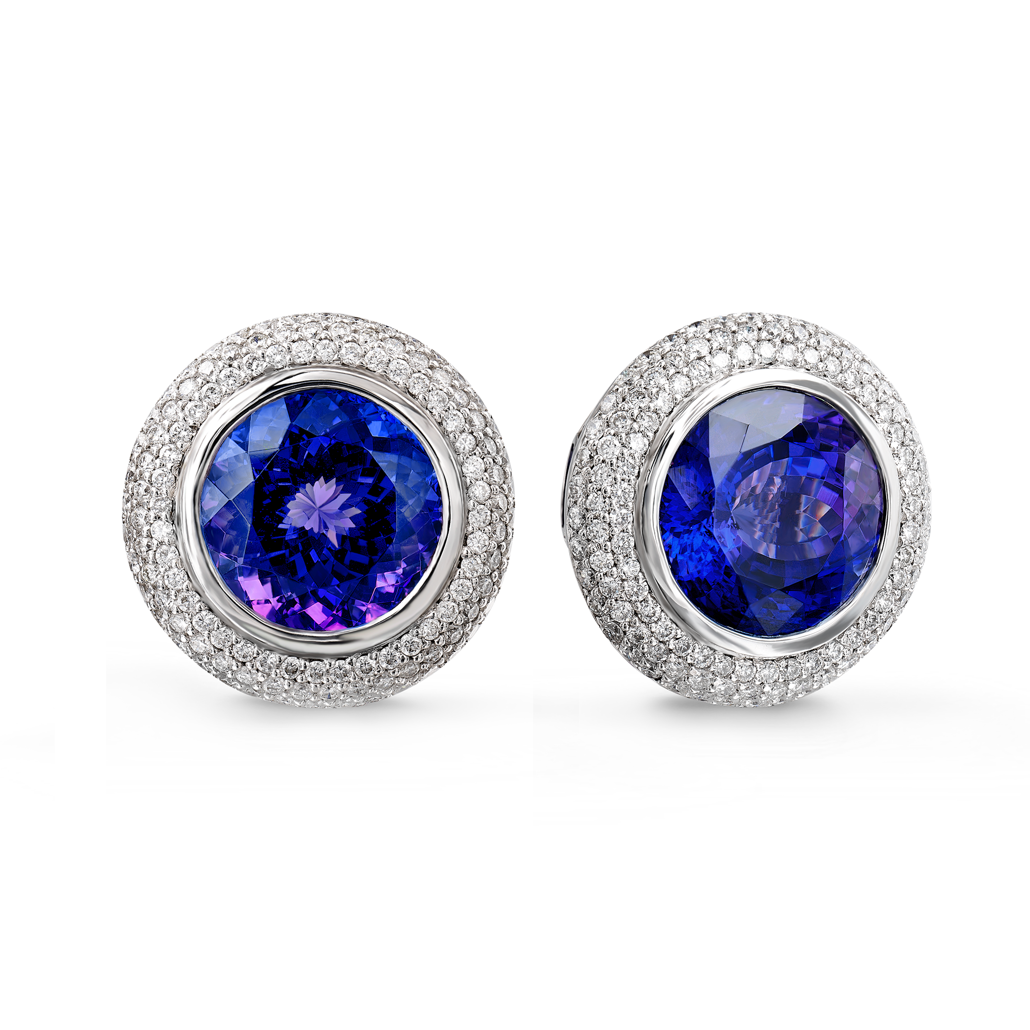 Tanzanite Round Dress Earrings