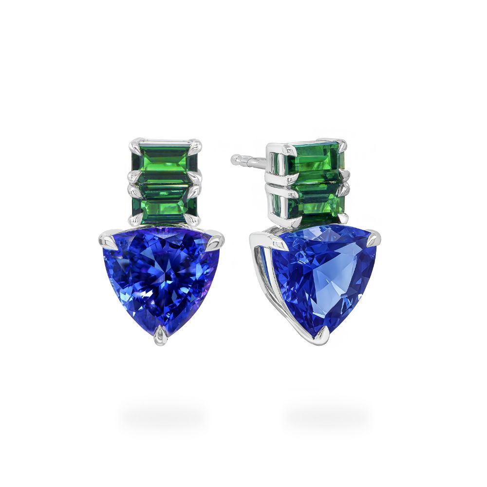 Tanzanite and Tsavorite Dress Earrings - Shimansky Jewelry