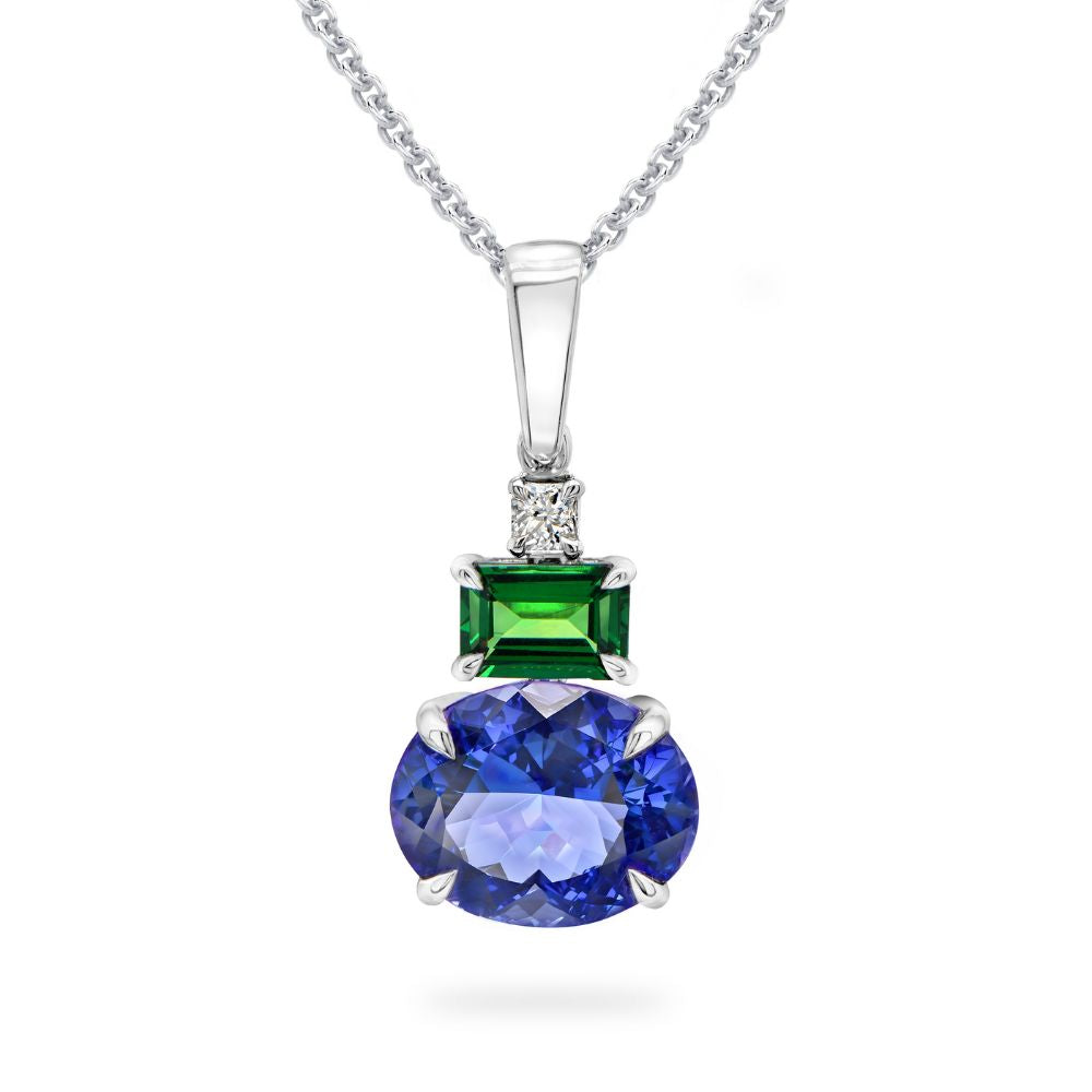 Tanzanite and Tsavorite Dress Pendant - Shimansky Jewelry