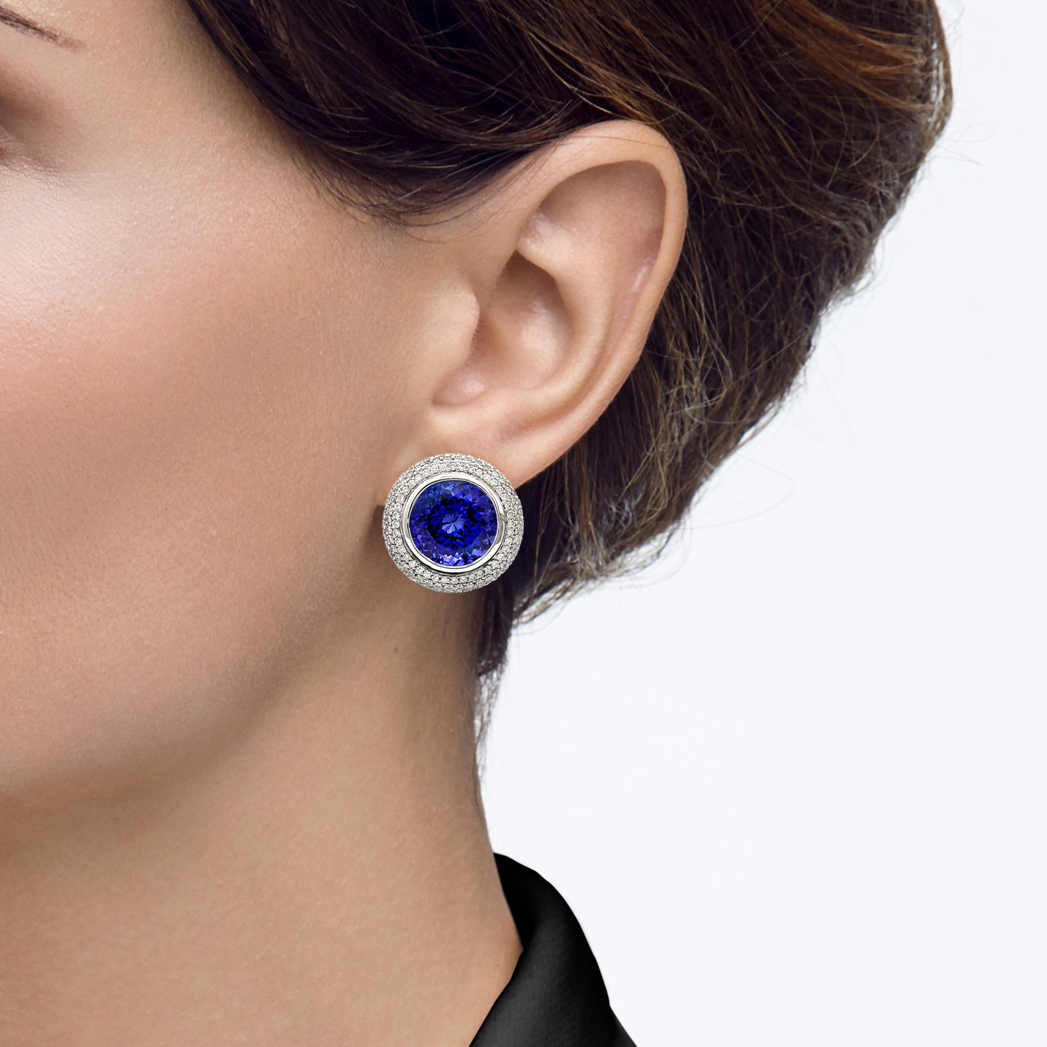 Tanzanite Round Dress Earrings