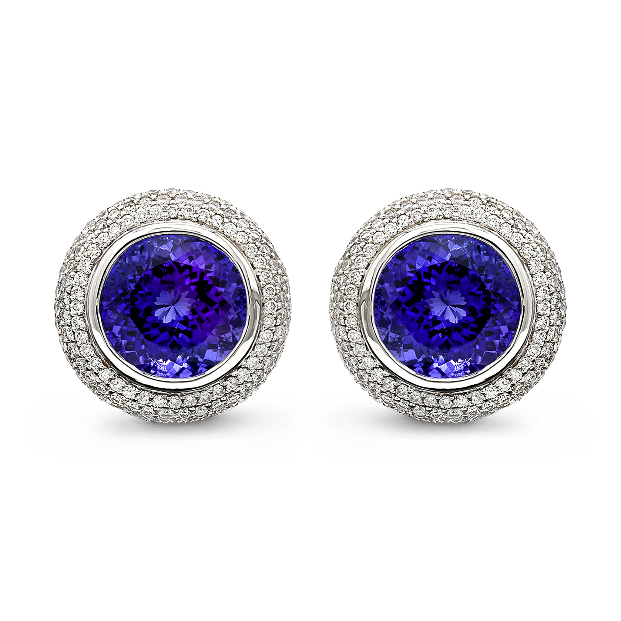 Tanzanite Round Dress Earrings
