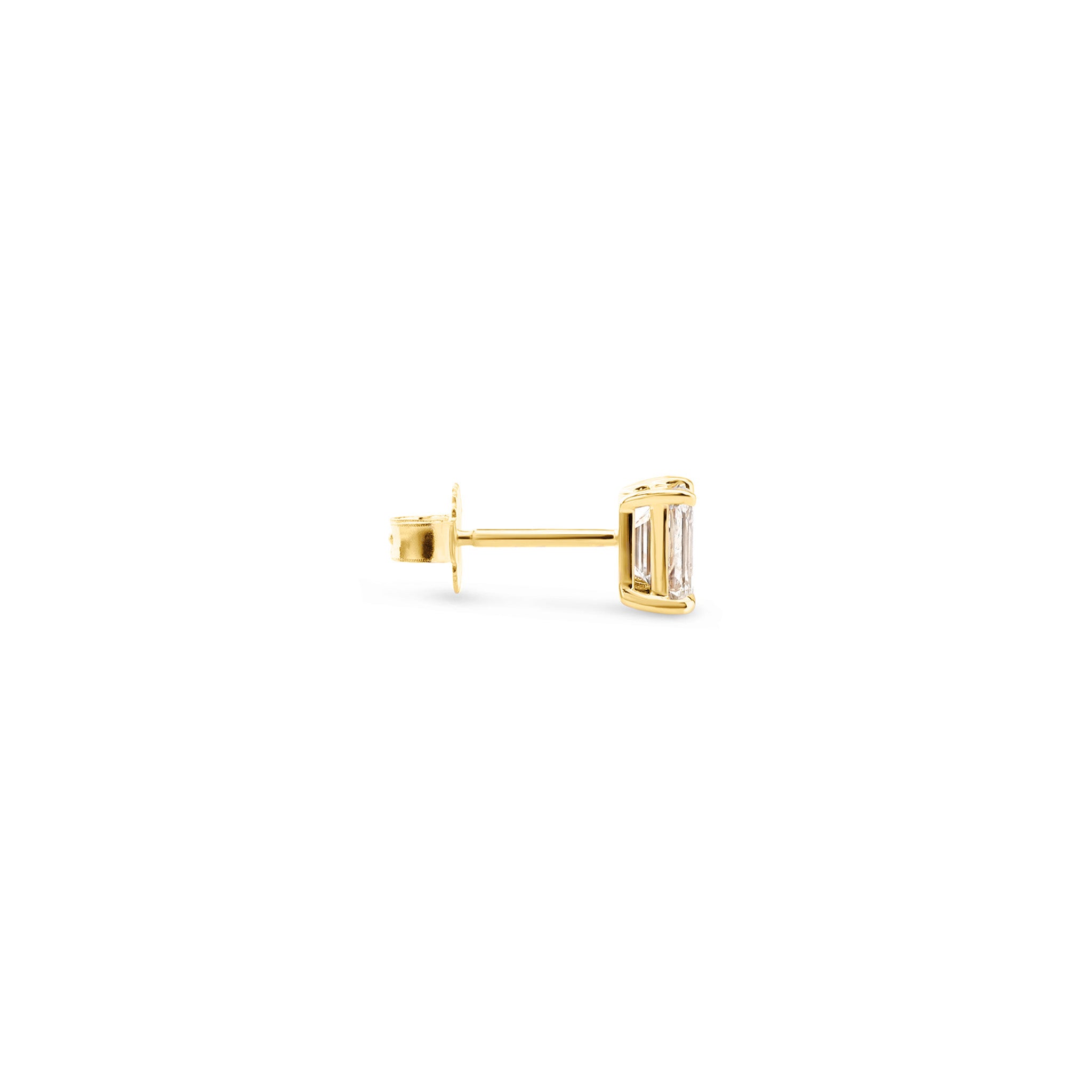 Shimansky 1.1 TCW Toi et Moi Diamond Earrings 14K Yellow Gold Side View
