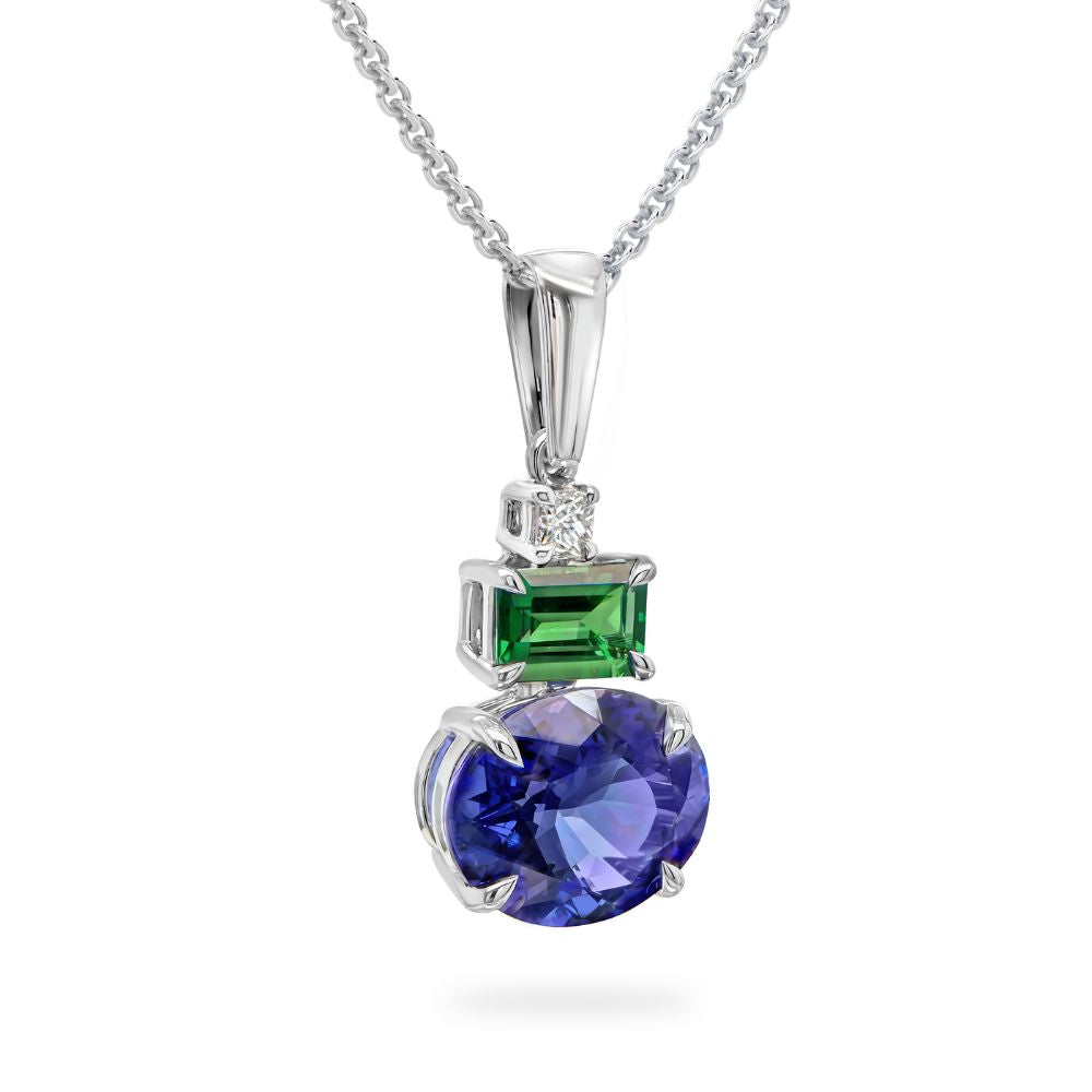 Tanzanite and Tsavorite Dress Pendant - Shimansky Jewelry