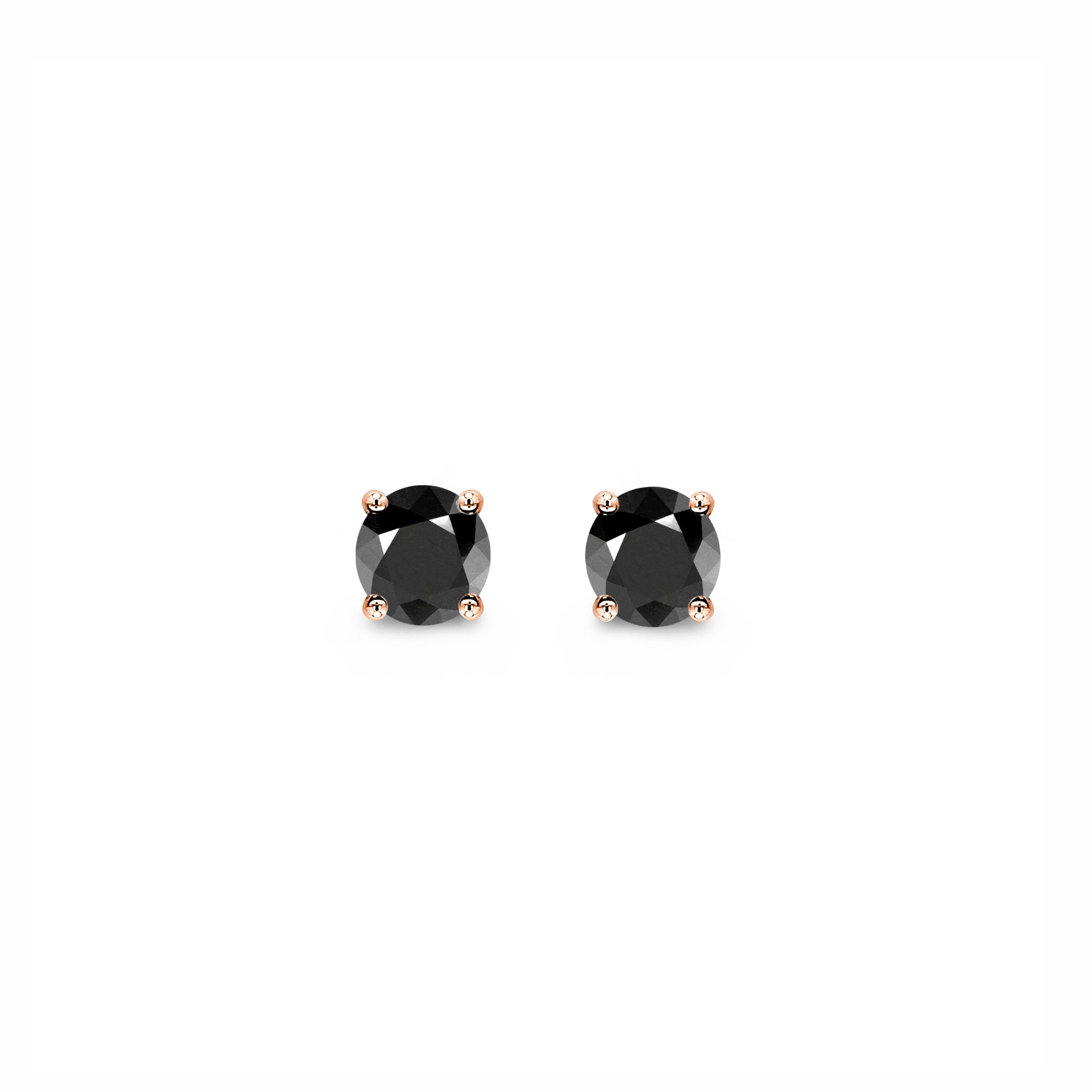 Shimansky - Black Diamond Solitaire Earrings 1.00ct in 18K Rose Gold