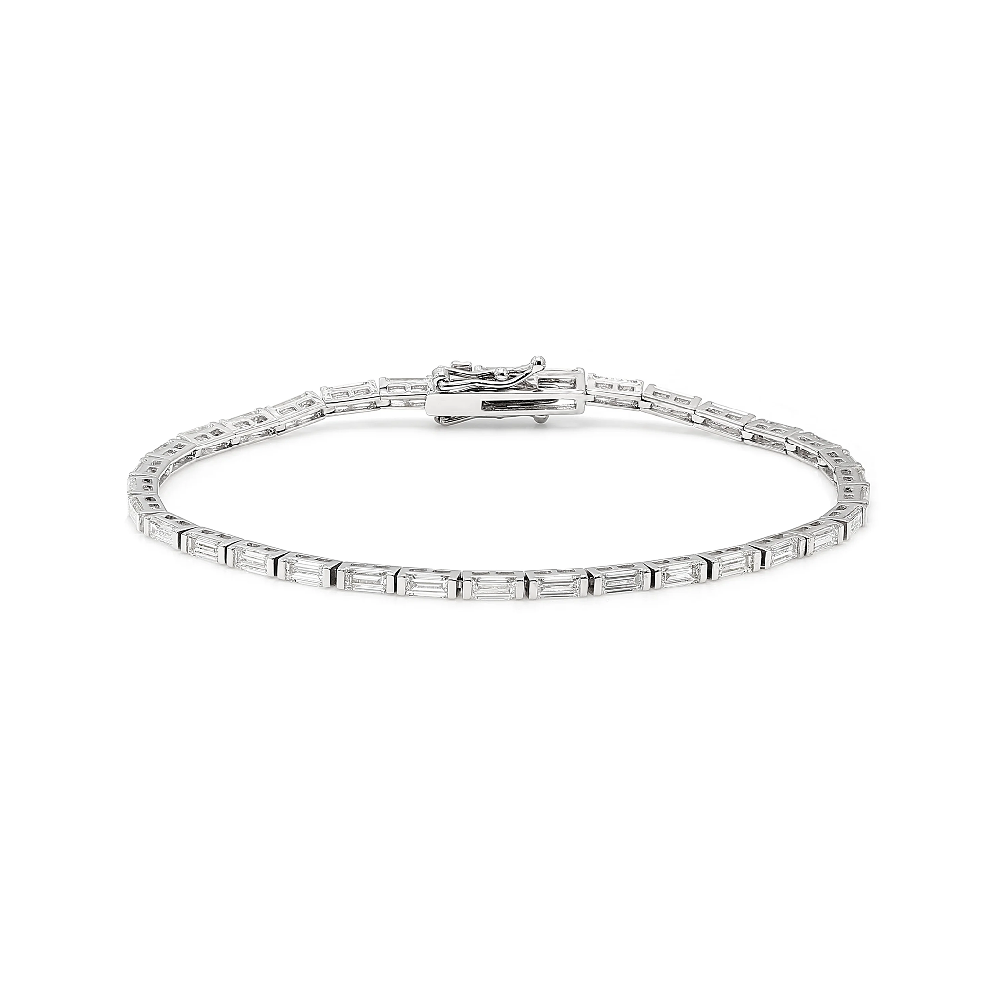 Baguette Diamond Tennis Bracelet 3.70ct crafted in 14K White Gold - SHIMANSKY.CO.ZA