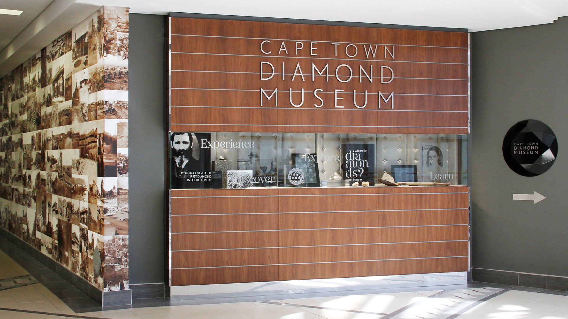 An exquisite collection of photographs on display at the Cape Town Diamond Museum, capturing the essence of diamond artistry.