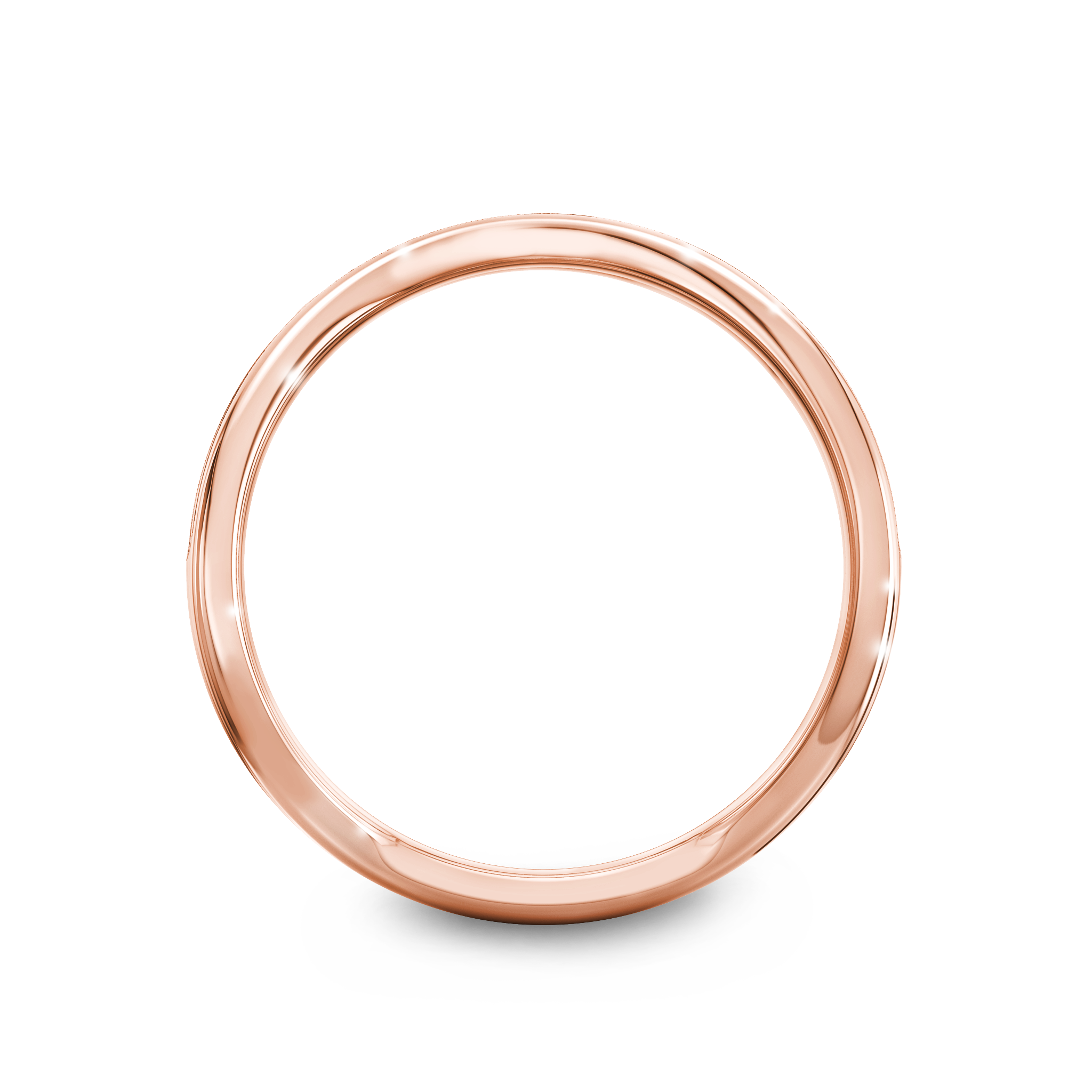 Cape Town Double Row Diamond Ring in 14K Rose Gold Profile View