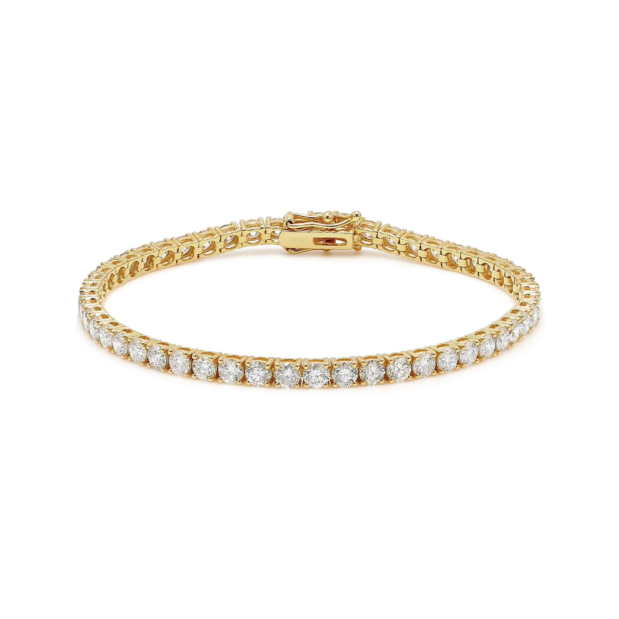 Shimansky 7 TCW Classic Diamond Tennis Bracelet in 14K Yellow Gold Front View