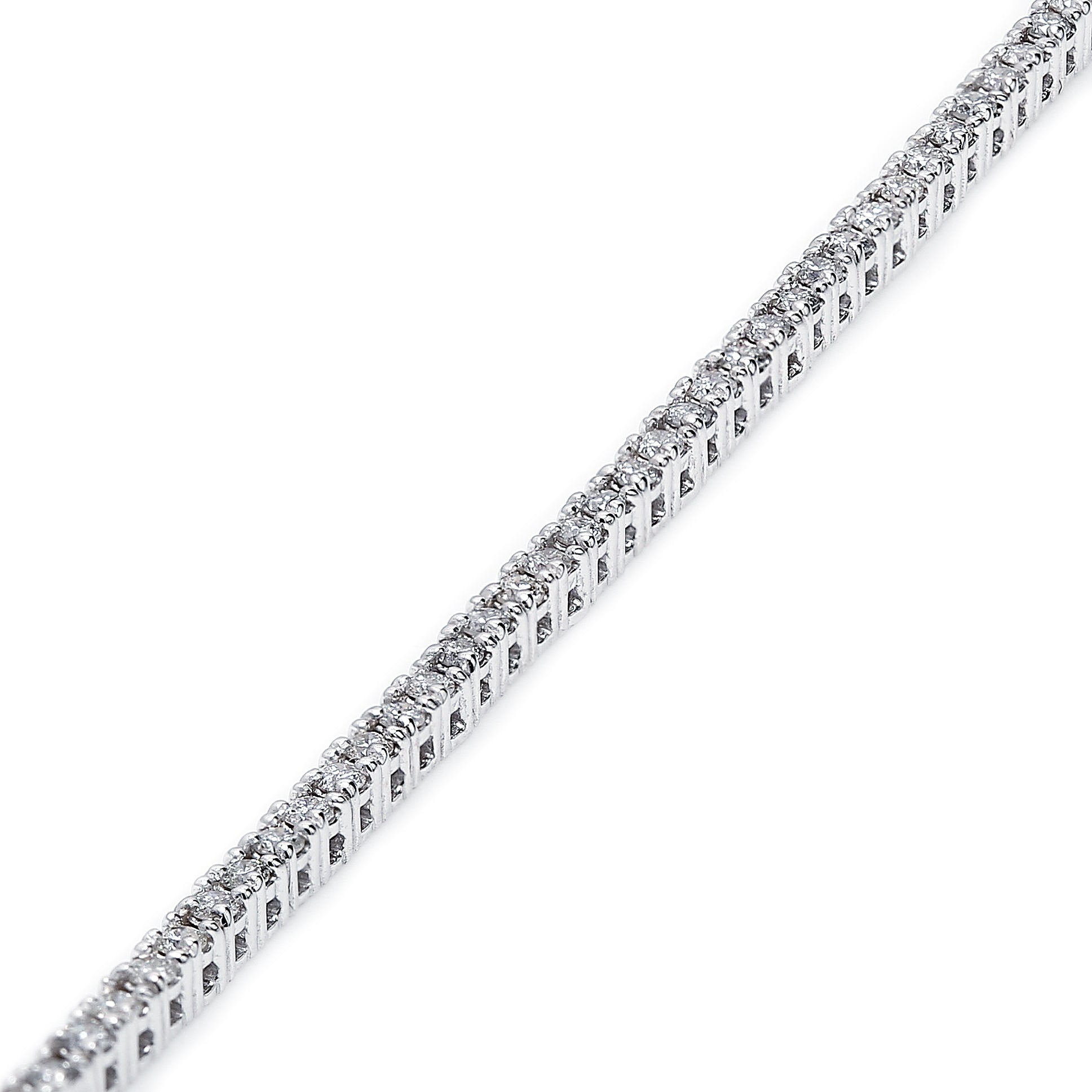 Classic Diamond Tennis Bracelet 1.00 Carat | 14K White Gold Front View