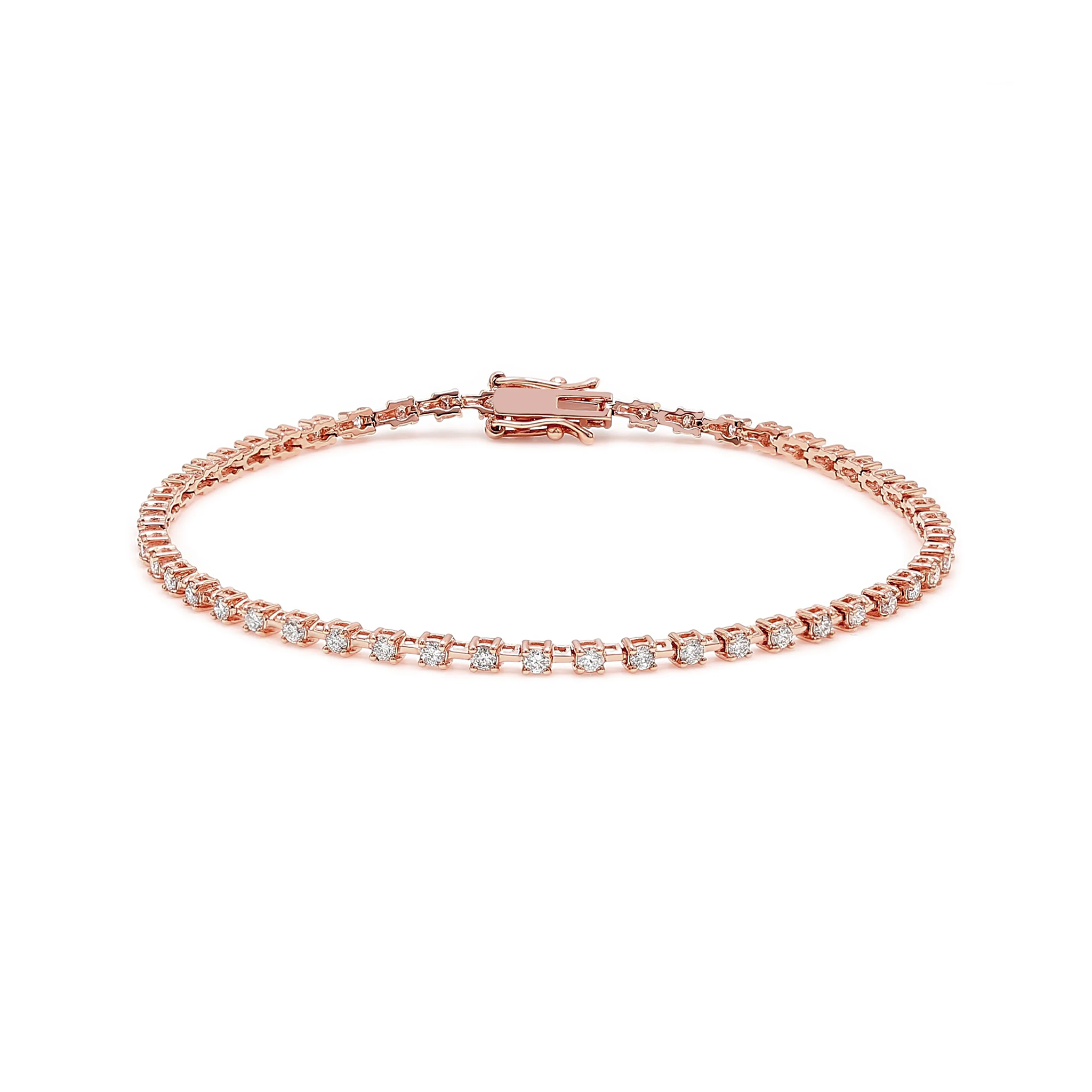 Diamond Station Tennis Bracelet 1.10ct crafted in 14K Rose Gold - SHIMANSKY.CO.ZA